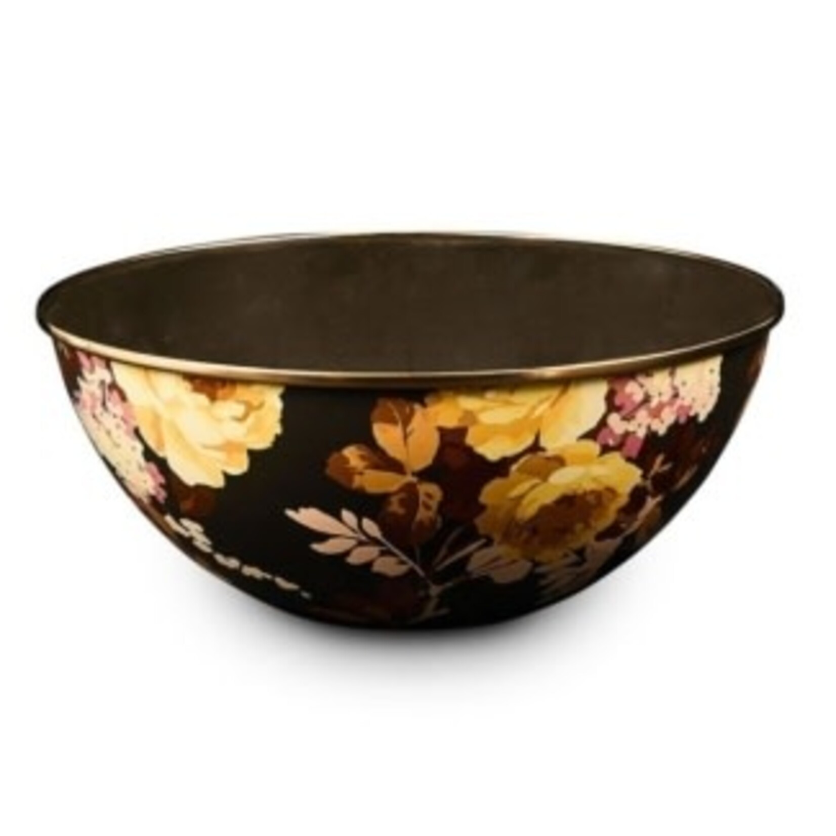 MacKenzie-Childs wild rose brown large everyday bowl