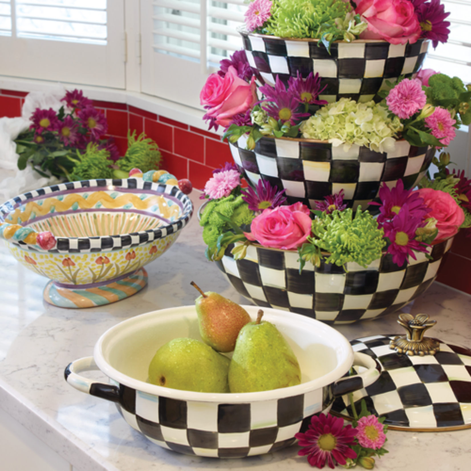 MacKenzie-Childs courtly check extra large everyday bowl