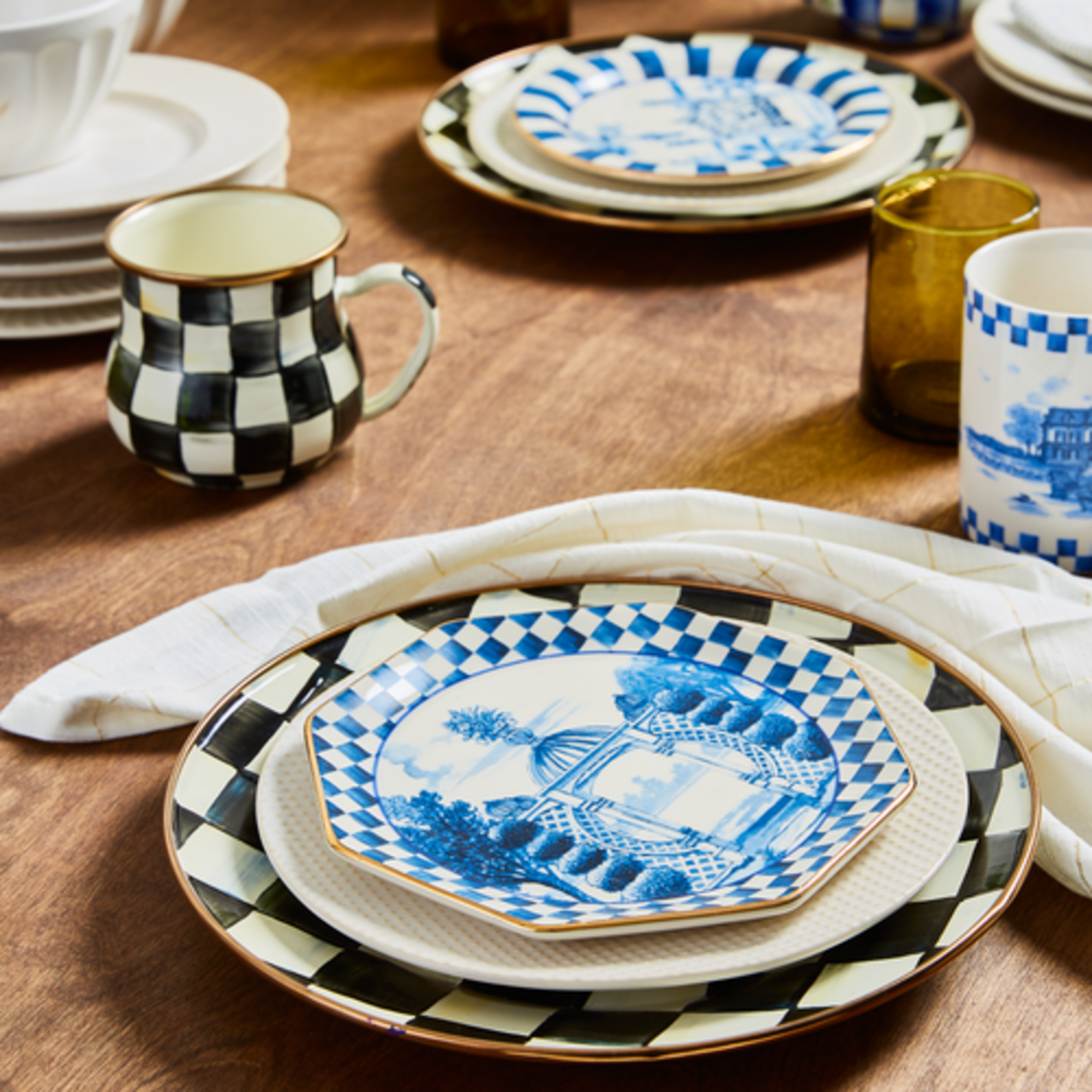 MacKenzie-Childs courtly check dinner plate