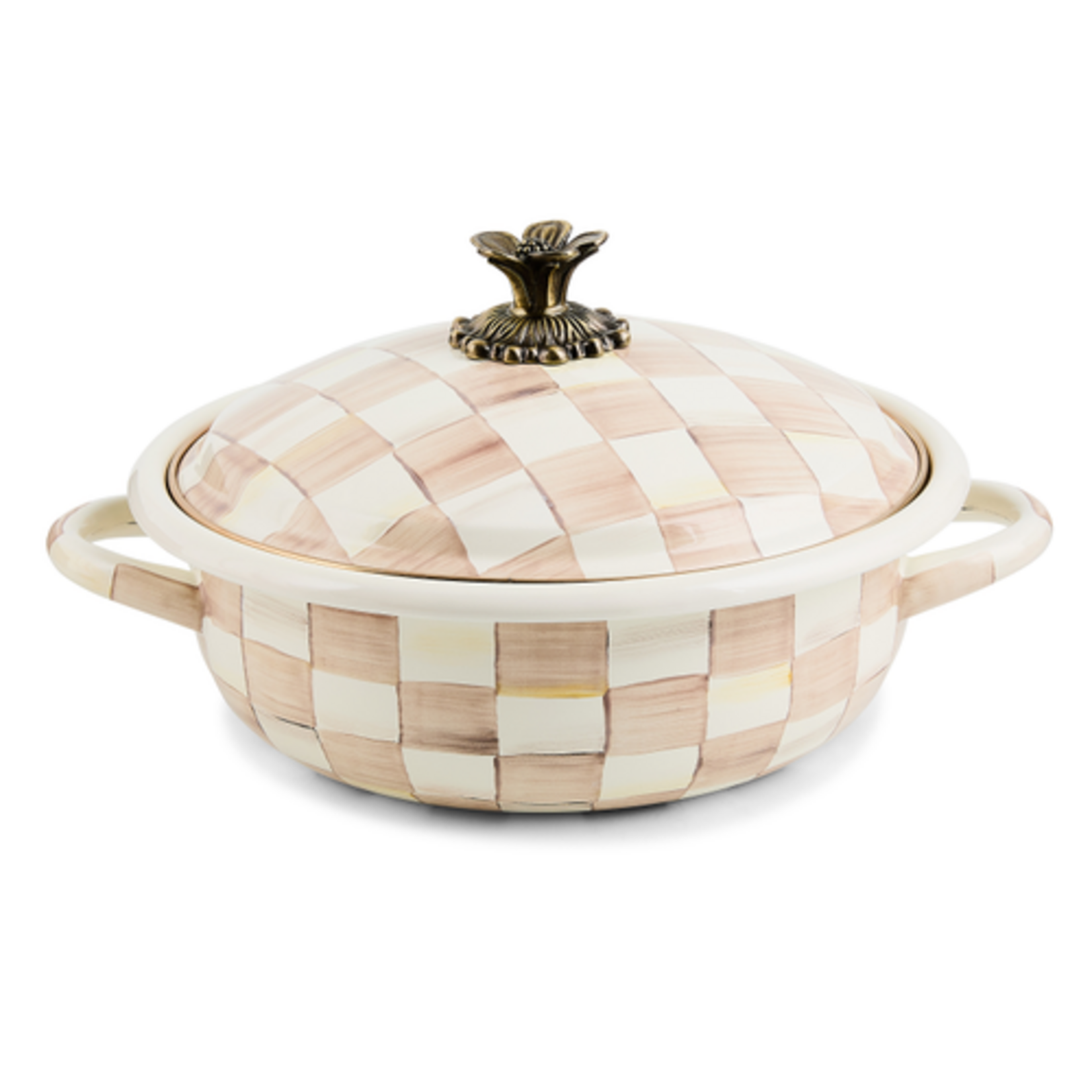 MacKenzie-Childs mocha check medium casserole