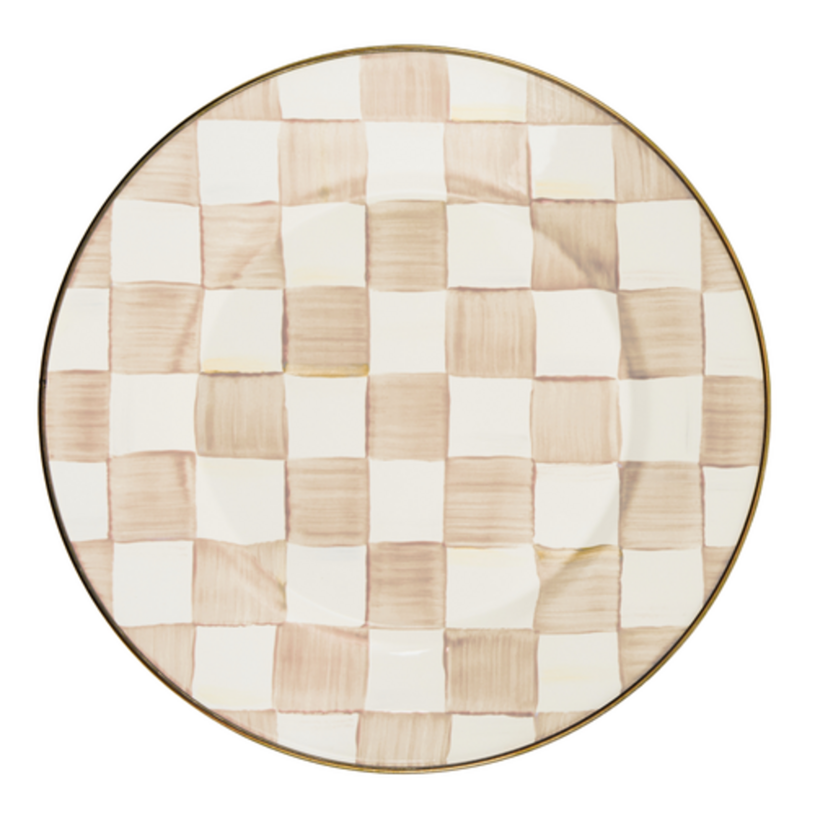 MacKenzie-Childs mocha check dinner plate