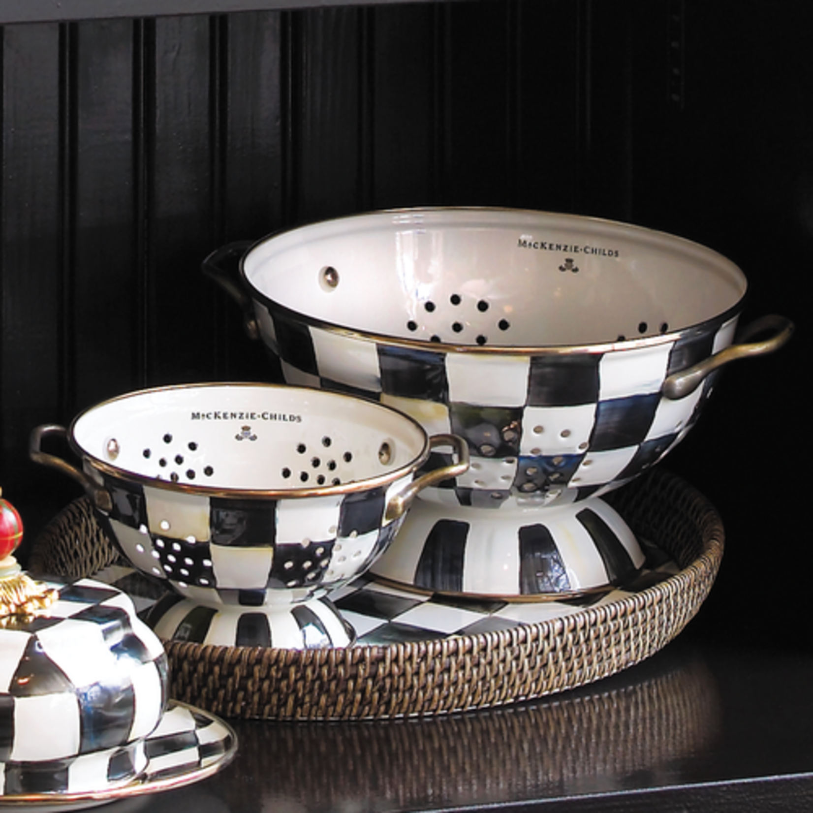 MacKenzie-Childs courtly check small colander