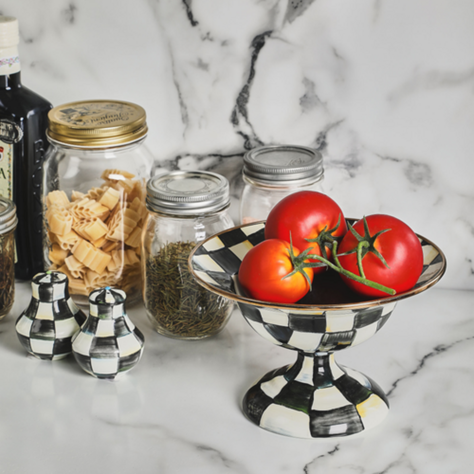 MacKenzie-Childs courtly check salt & pepper shakers
