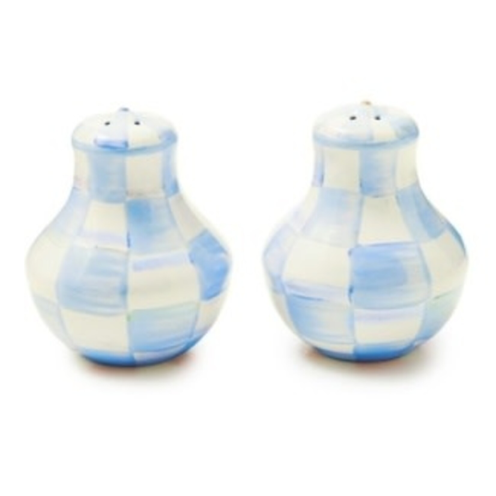 MacKenzie-Childs sky check salt & pepper shakers