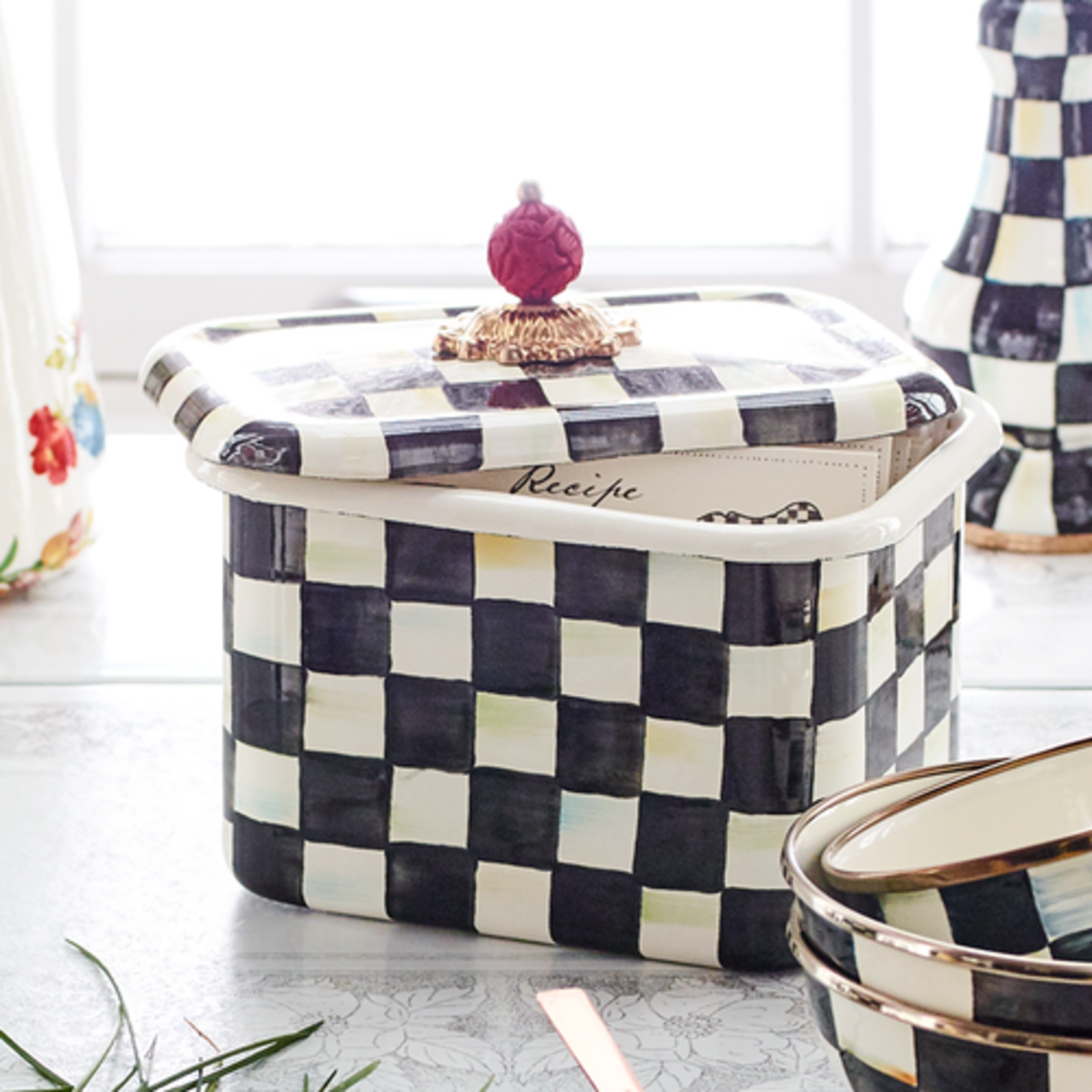 MacKenzie-Childs courtly check recipe box