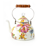 MacKenzie-Childs white flower market 3 quart tea kettle