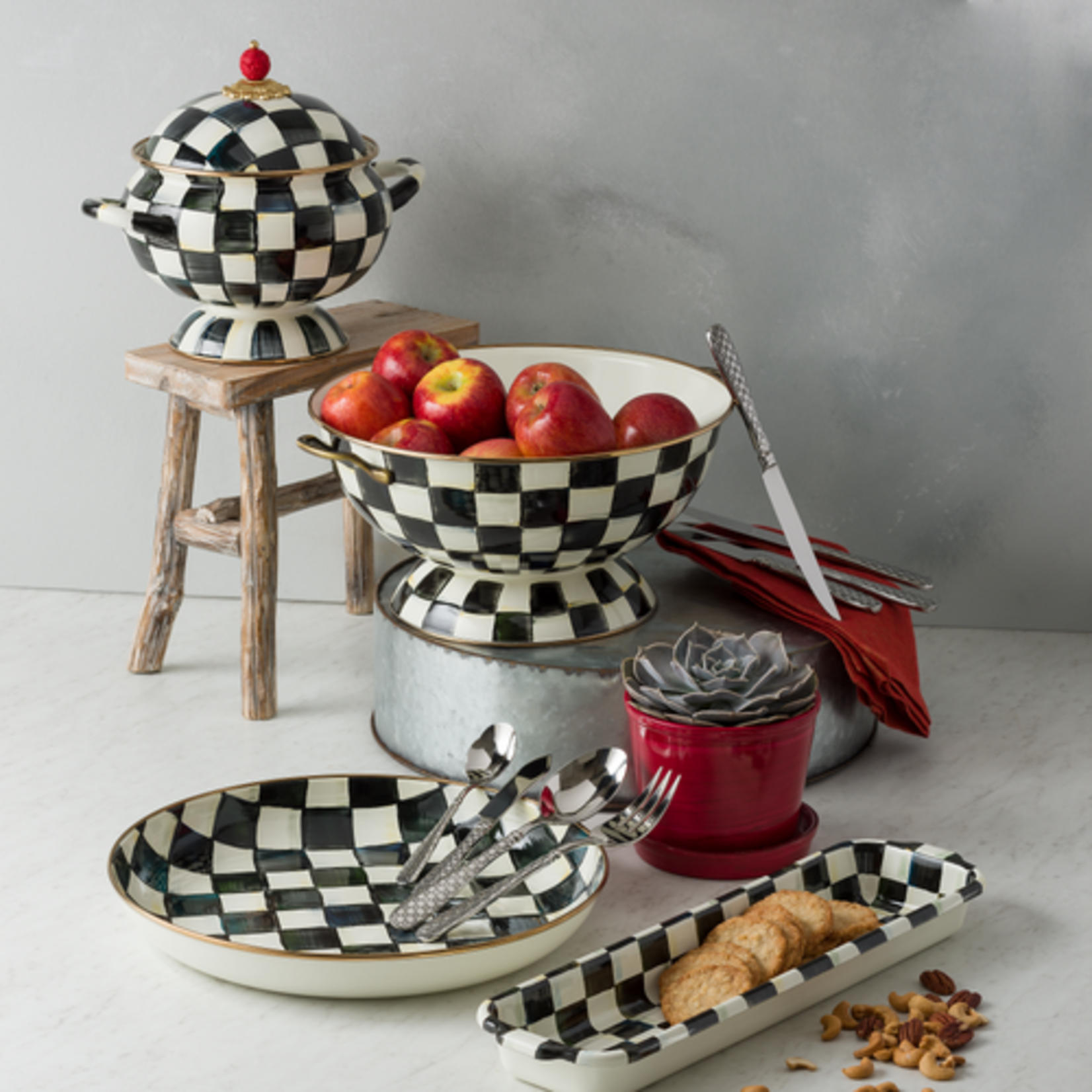 MacKenzie-Childs courtly check everything bowl