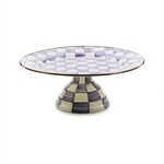 MacKenzie-Childs violet check large pedestal platter