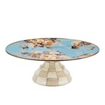 MacKenzie-Childs wild rose slate large pedestal platter