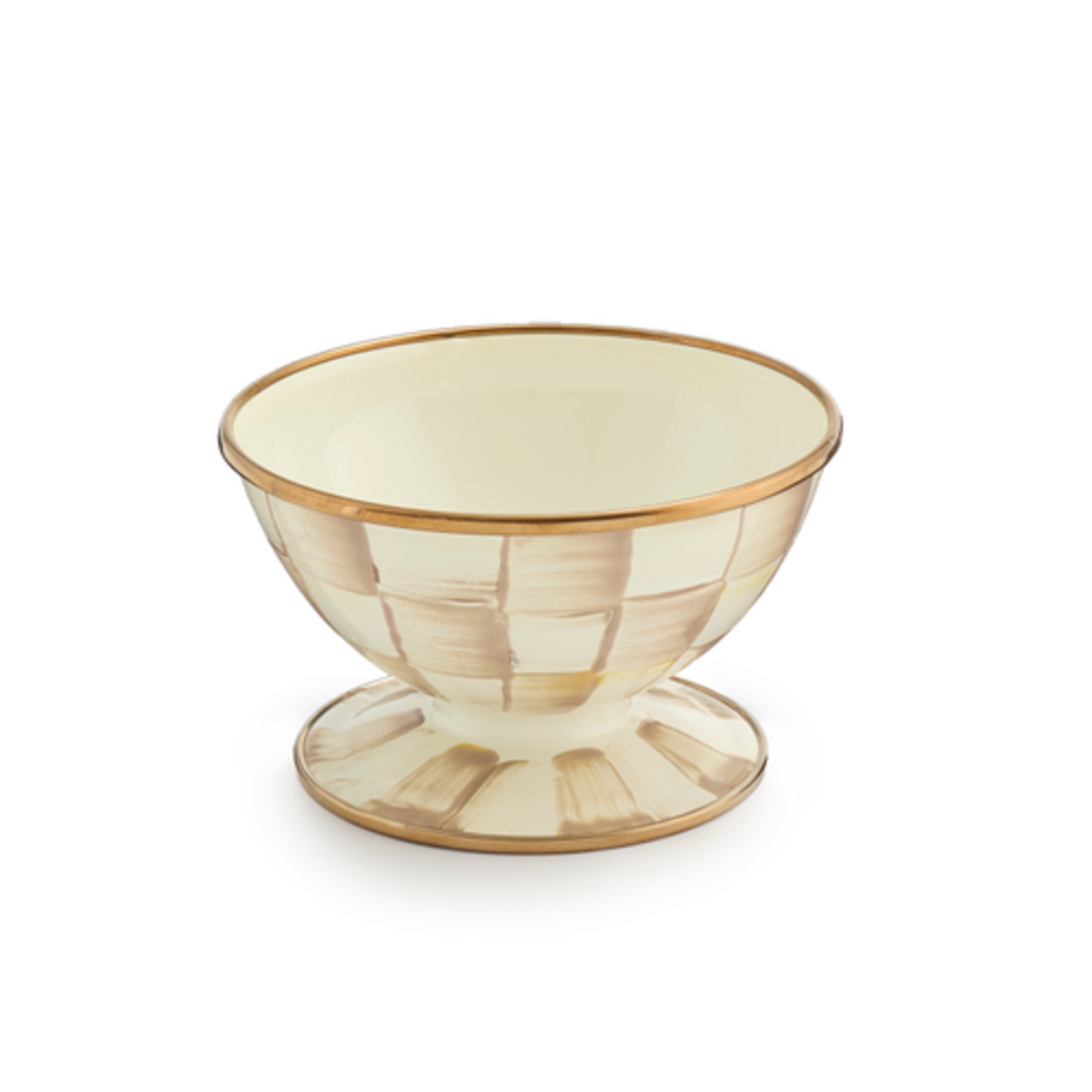 MacKenzie-Childs mocha check ice cream dish