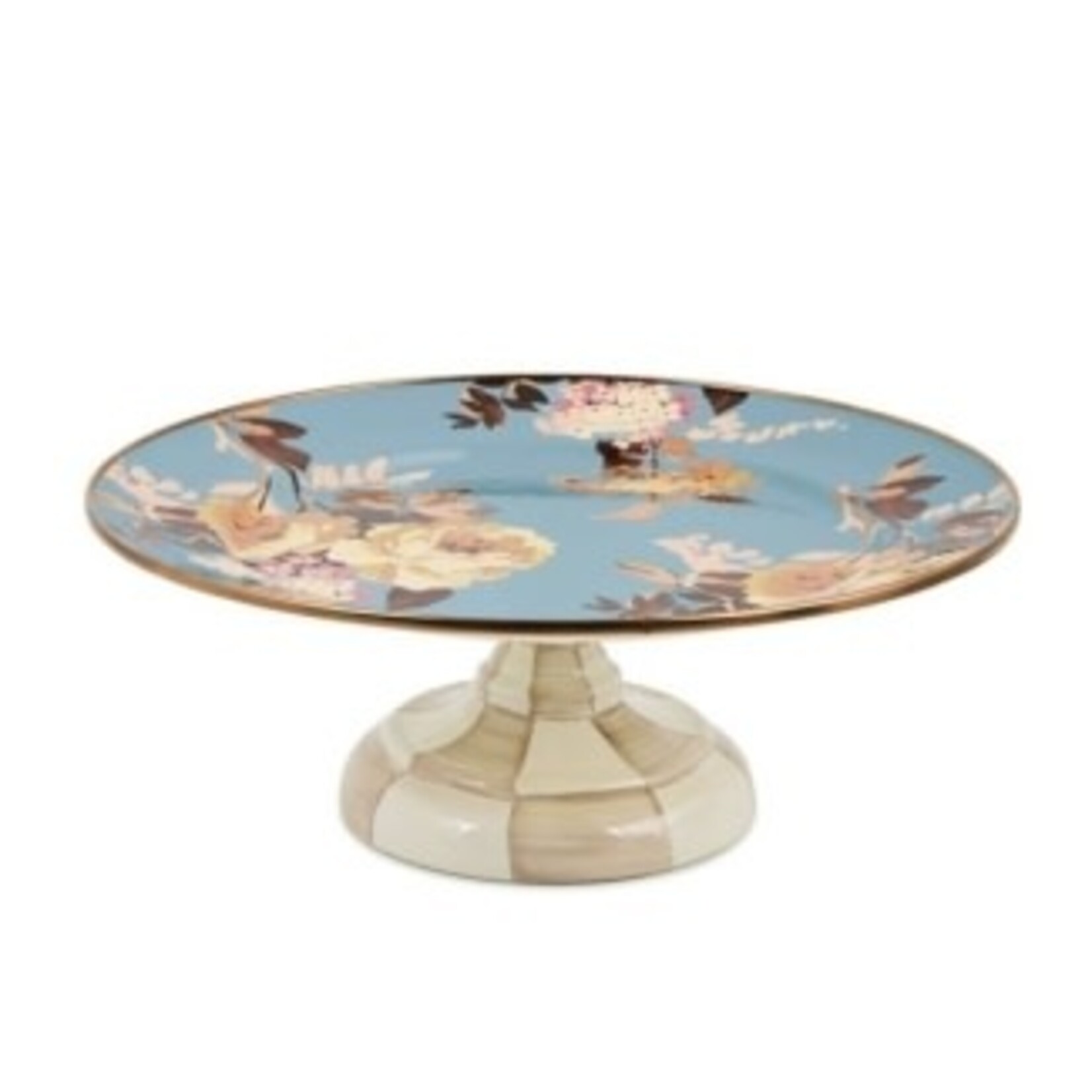 MacKenzie-Childs wild rose slate small pedestal platter