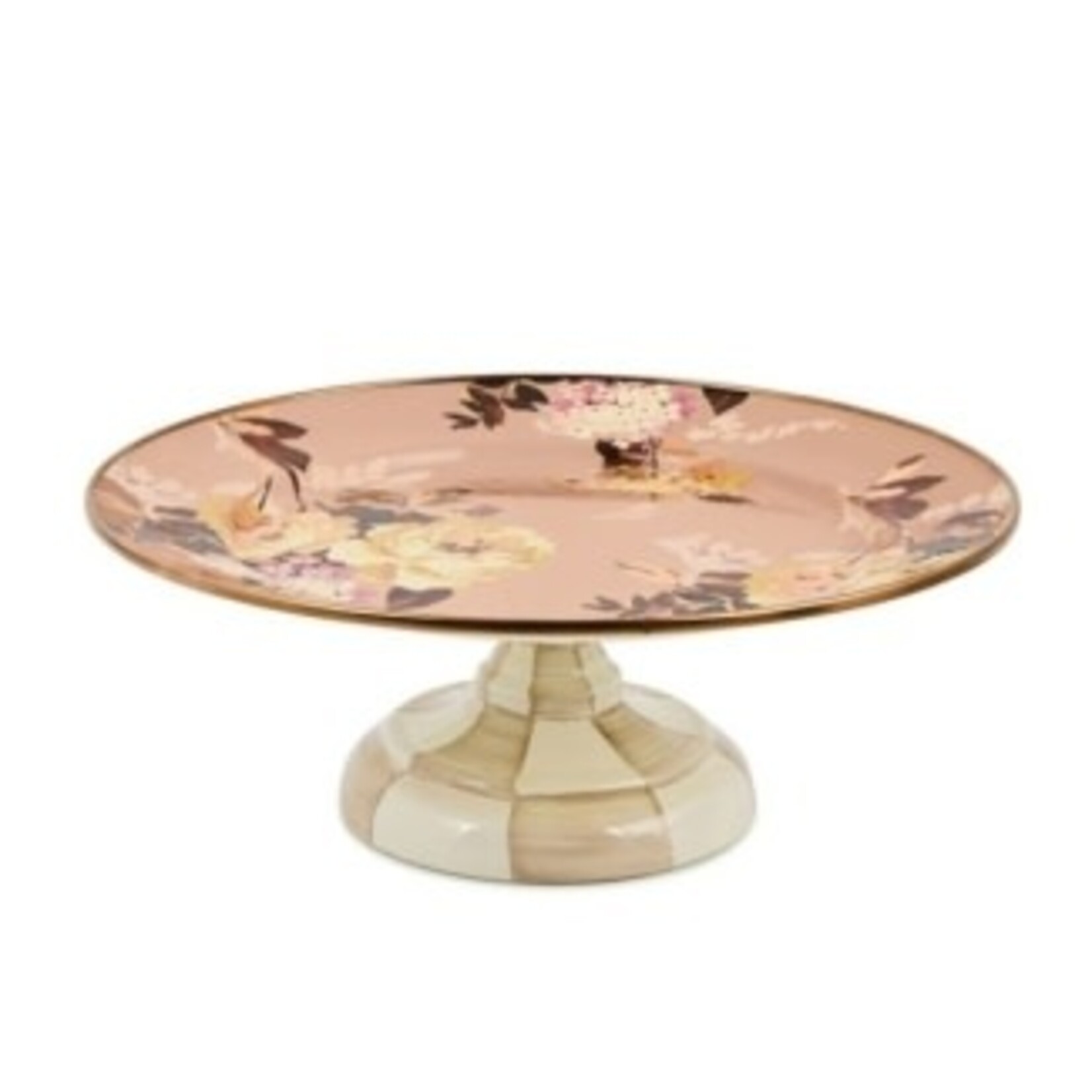 MacKenzie-Childs wild rose mauve small pedestal platter