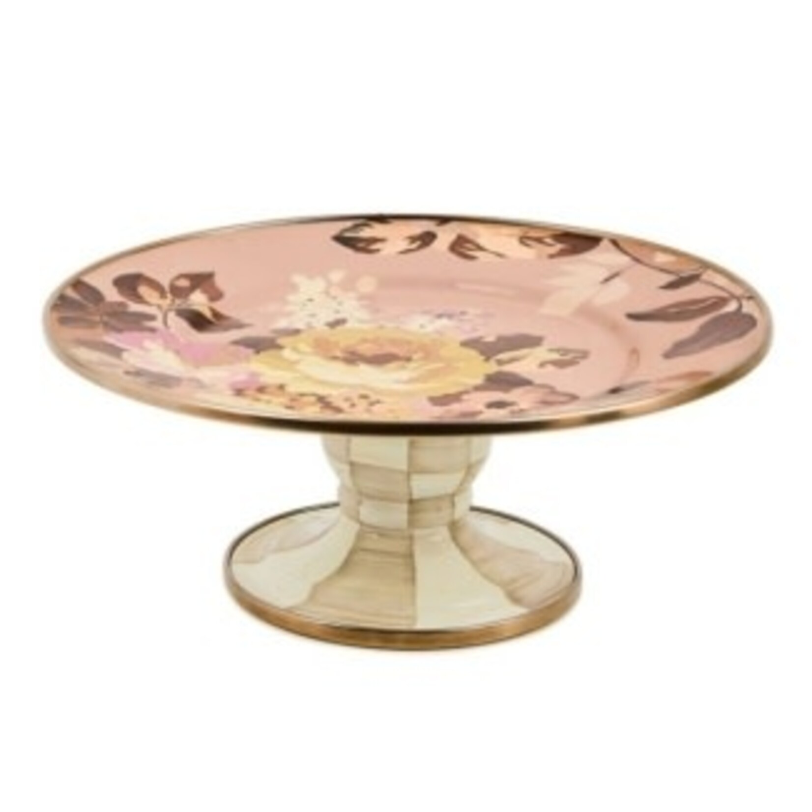 MacKenzie-Childs wild rose mauve mini pedestal platter