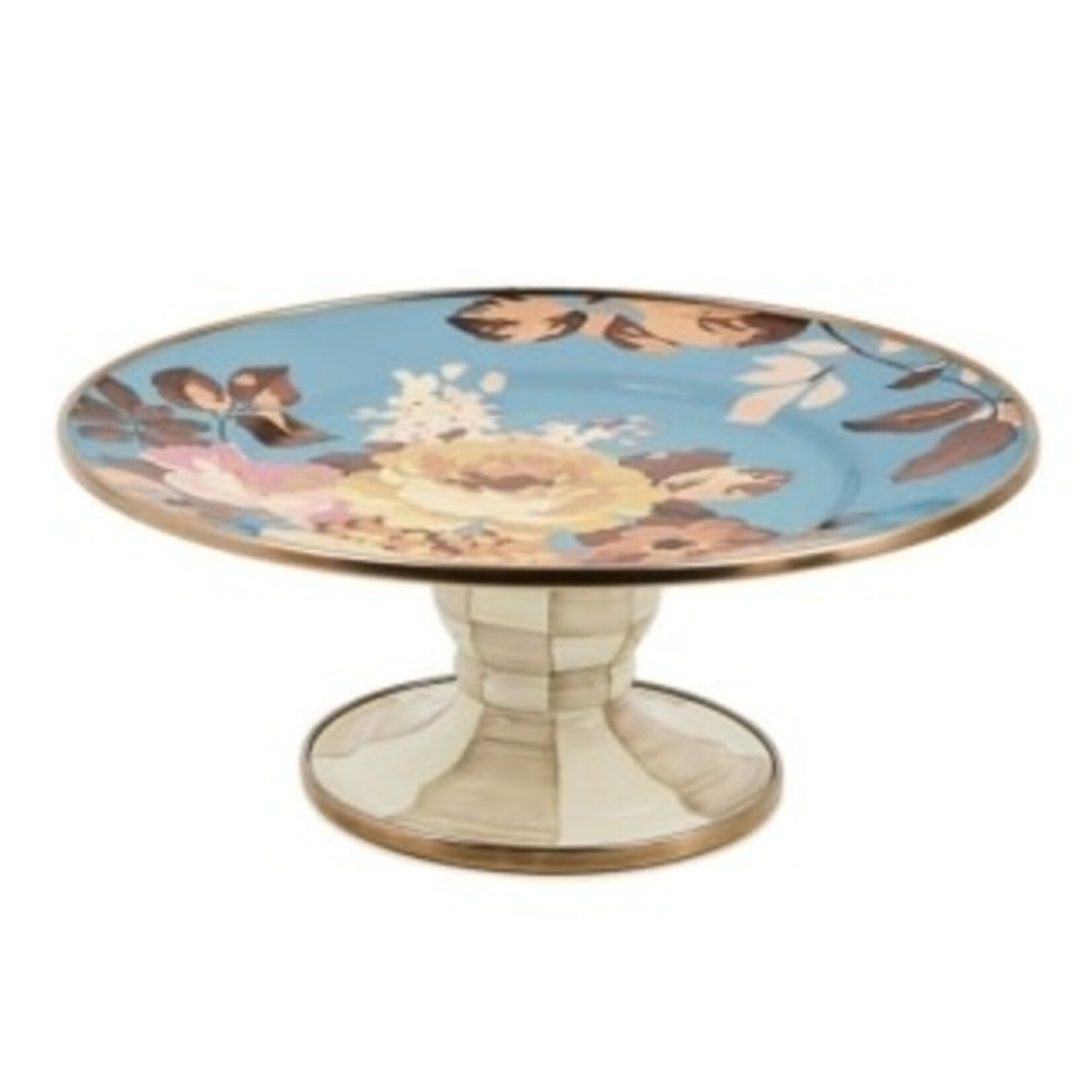 MacKenzie-Childs wild rose slate mini pedestal platter
