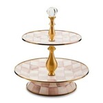 MacKenzie-Childs rosy check two tier sweet stand