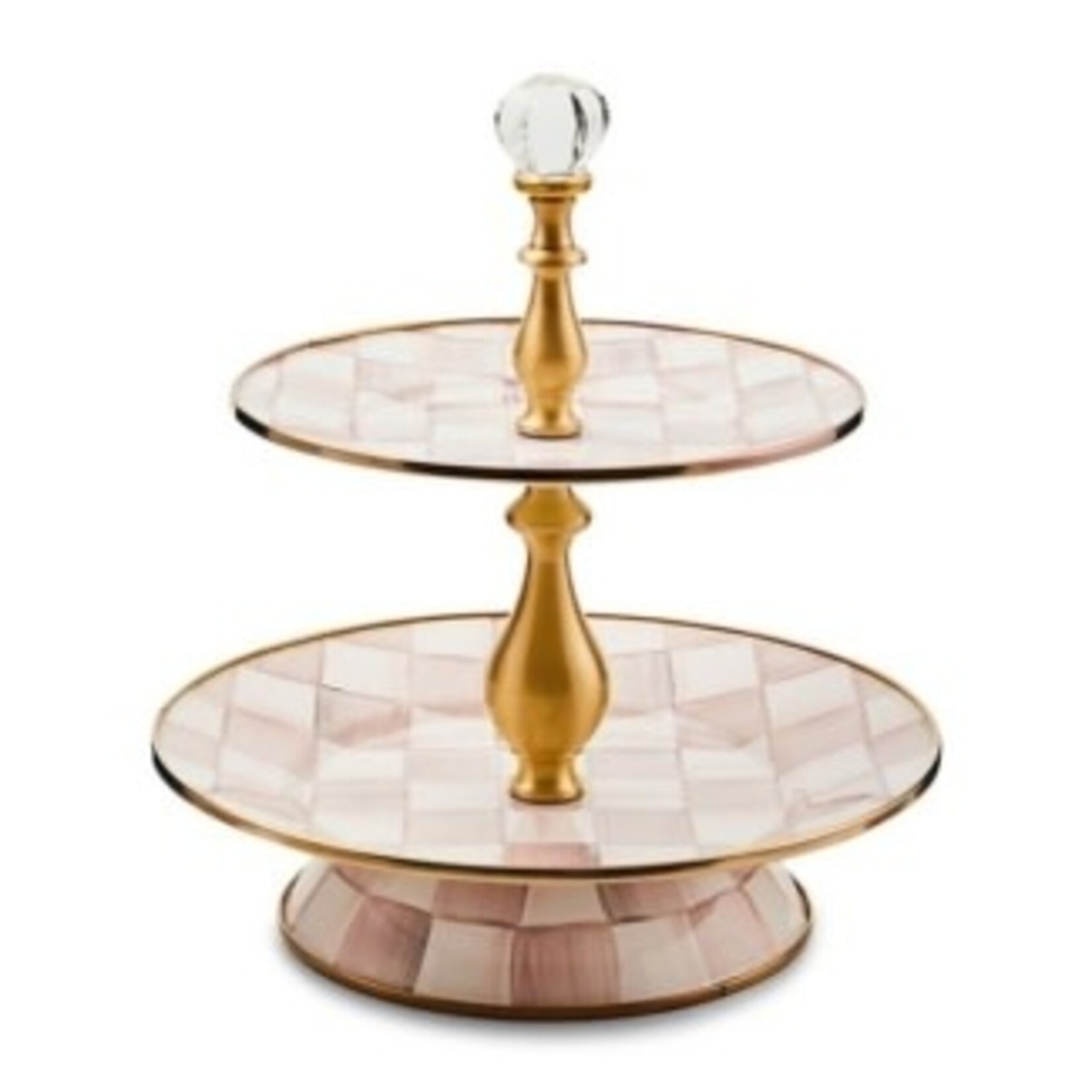 MacKenzie-Childs rosy check two tier sweet stand