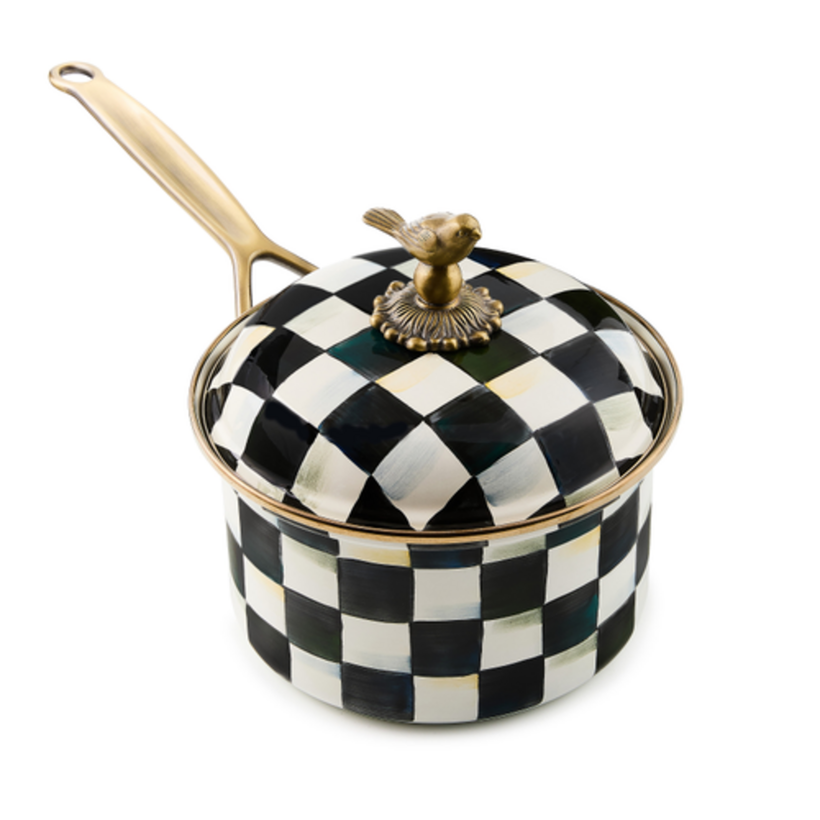 MacKenzie-Childs courtly check 2.5 quart saucepan