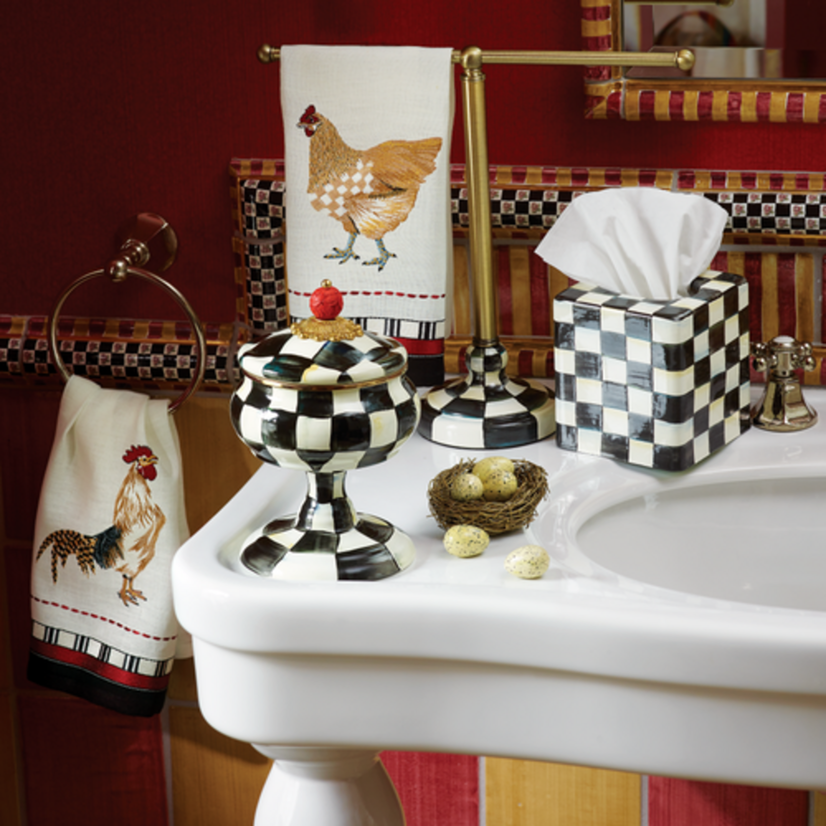 MacKenzie-Childs courtly check boutique tissue box cover