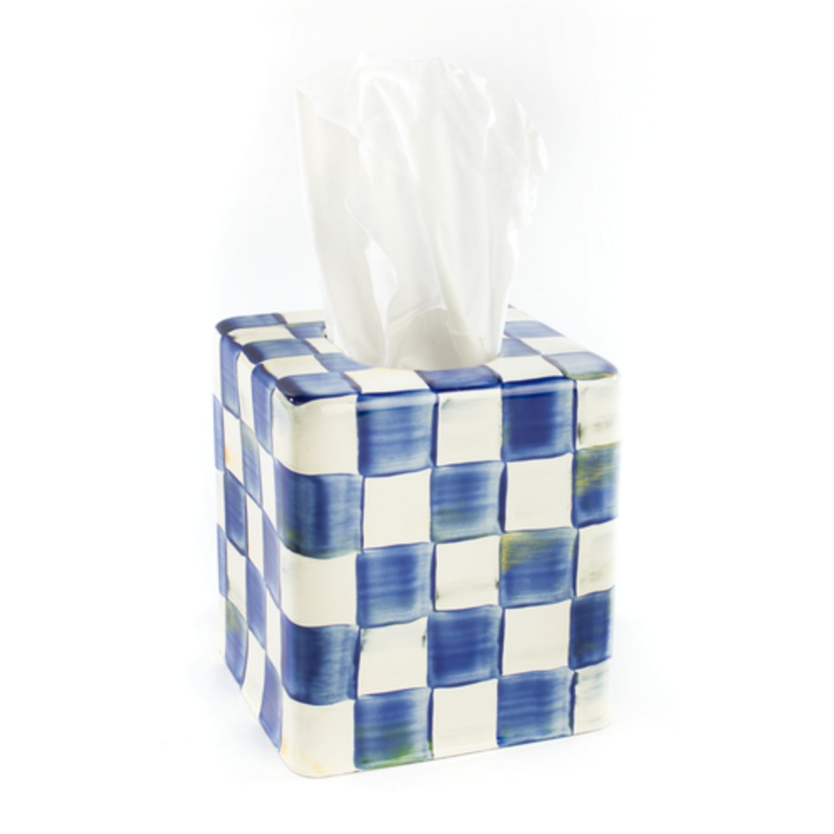 MacKenzie-Childs royal check boutique tissue box cover