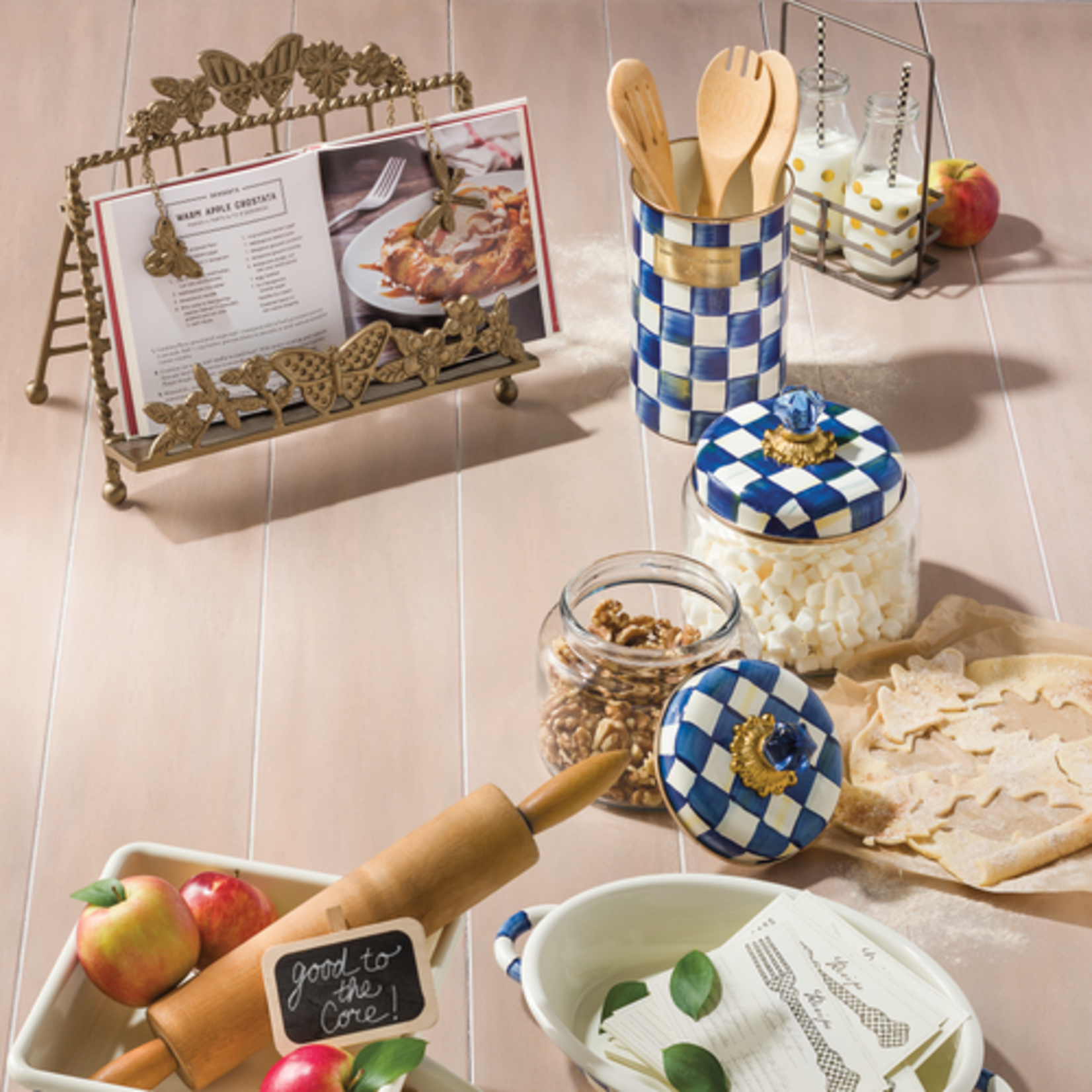 MacKenzie-Childs royal check utensil holder