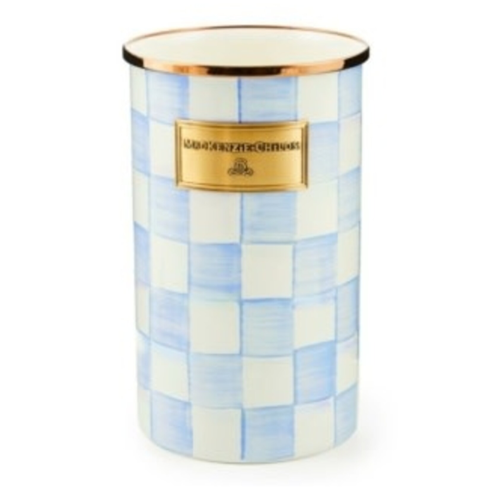 MacKenzie-Childs sky check utensil holder