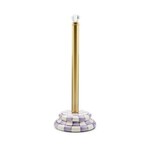 MacKenzie-Childs violet check toilet tissue storage