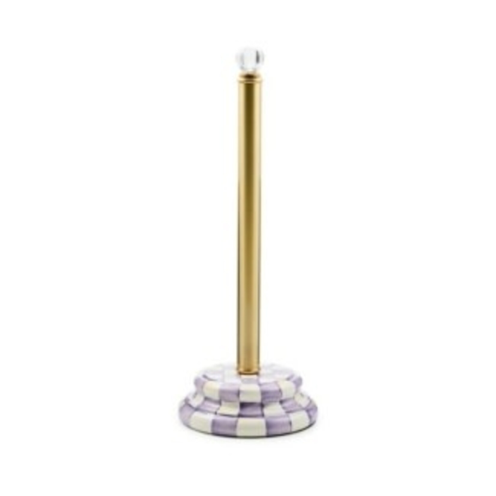 MacKenzie-Childs violet check toilet tissue storage
