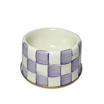 MacKenzie-Childs violet check medium pet dish