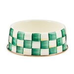 MacKenzie-Childs emerald check large pet dish