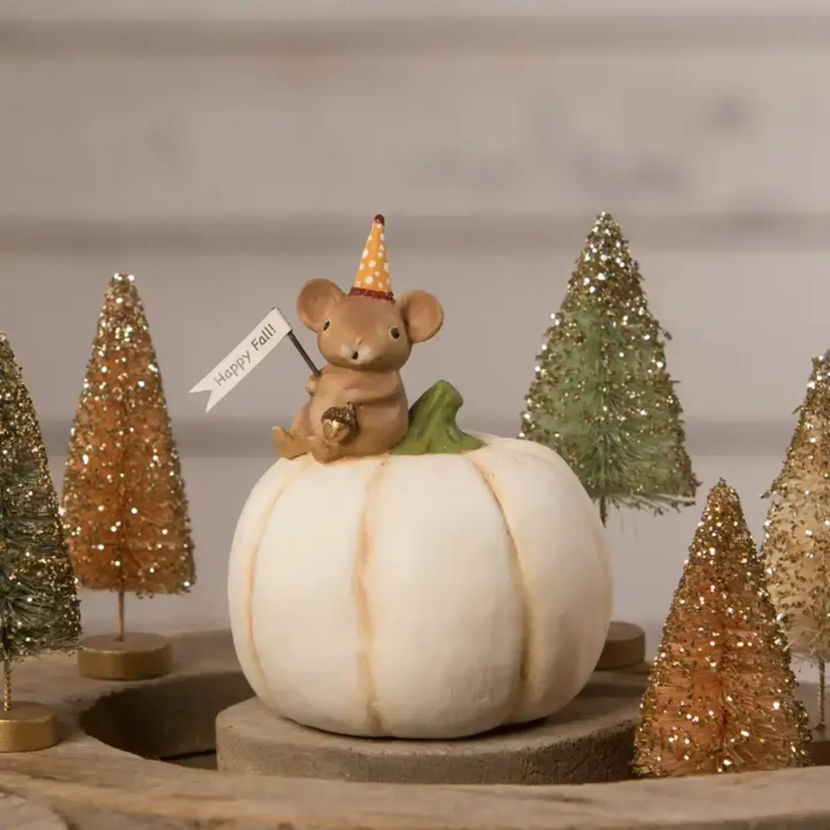 Bethany Lowe Designs, Inc. Happy Fall Mouse On Pumpkin