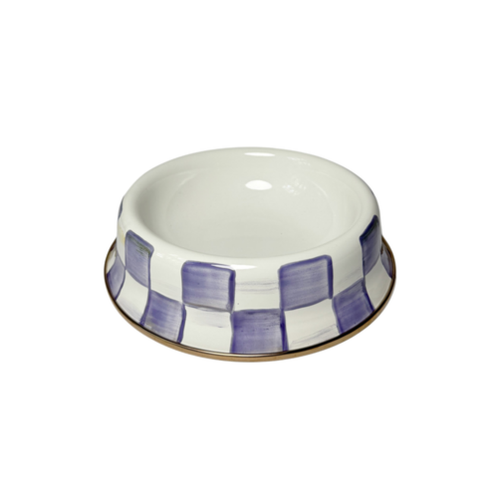 MacKenzie-Childs violet check small pet dish