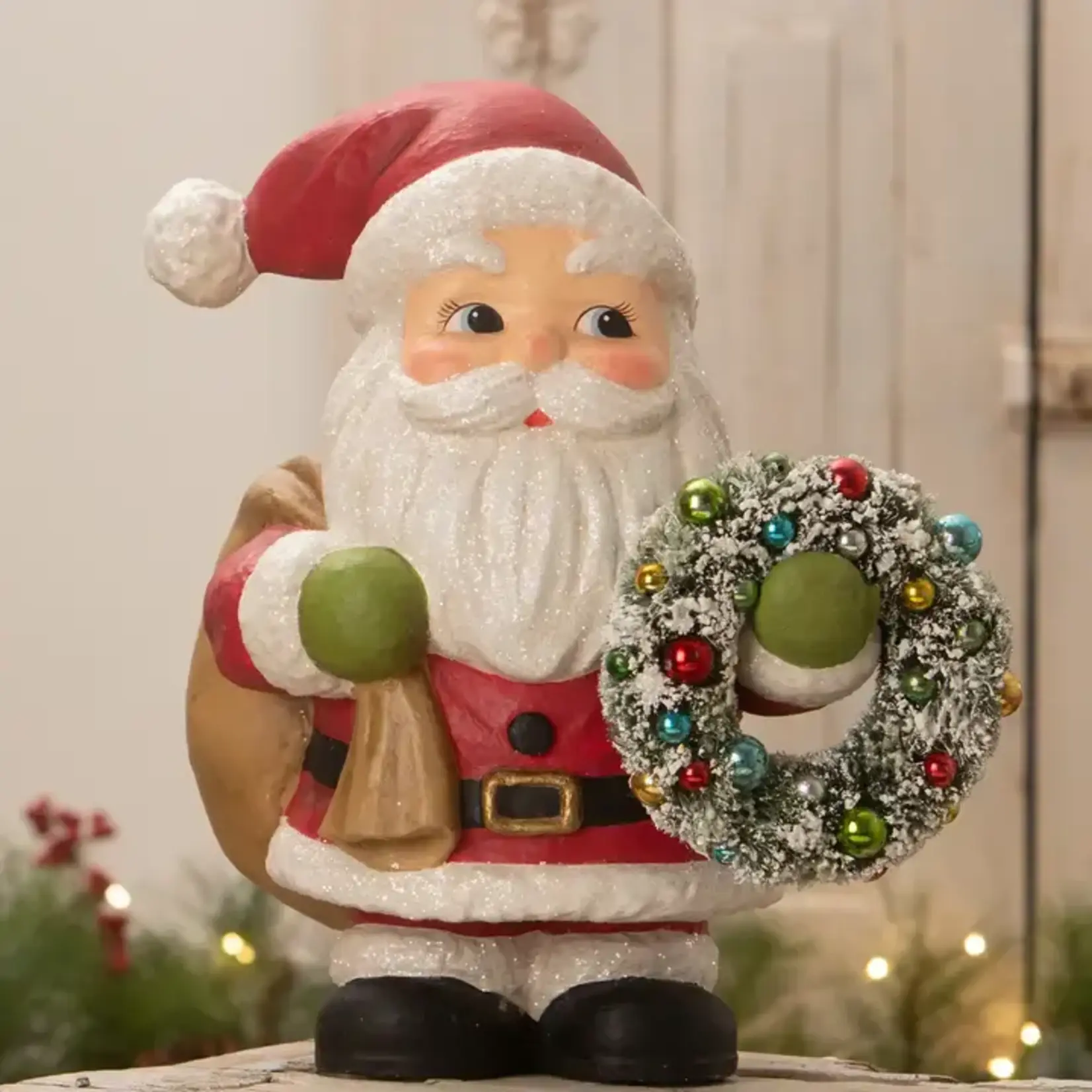 Bethany Lowe Designs, Inc. Jolly Fat Santa with Wreath