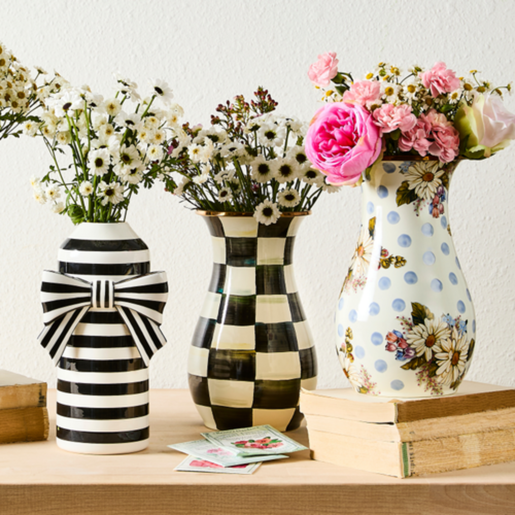 MacKenzie-Childs courtly check tall vase