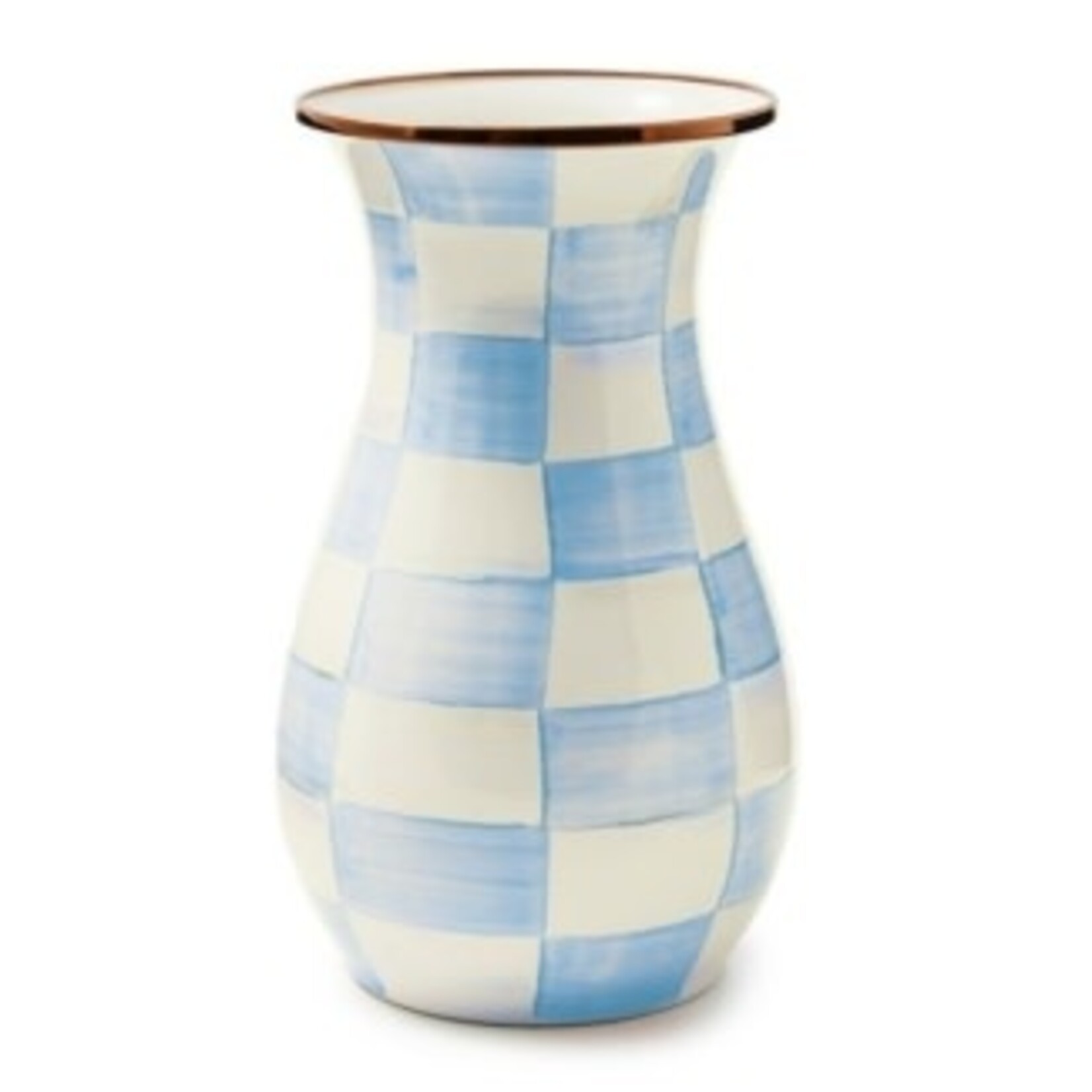 MacKenzie-Childs sky check tall vase