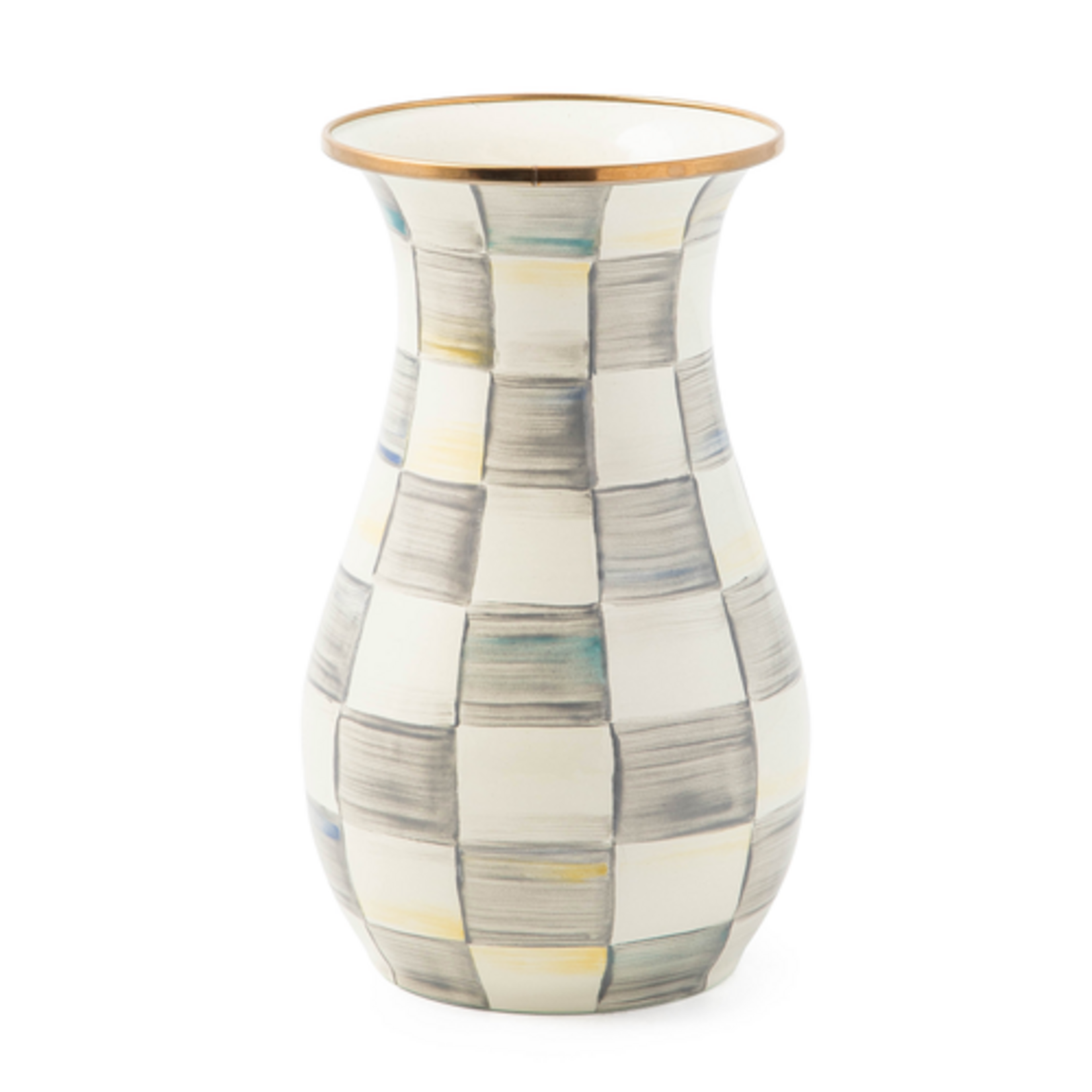 MacKenzie-Childs sterling check tall vase