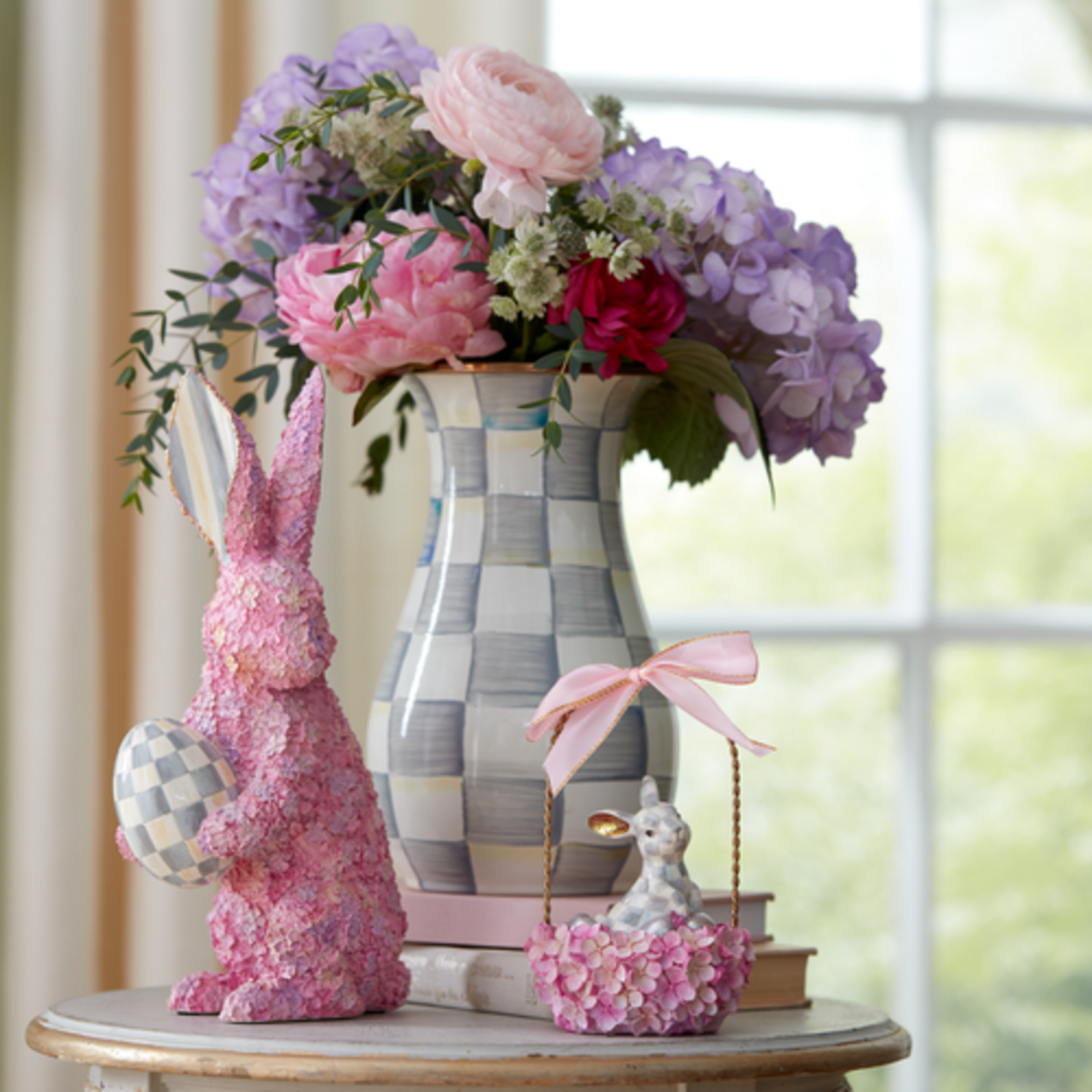 MacKenzie-Childs sterling check tall vase