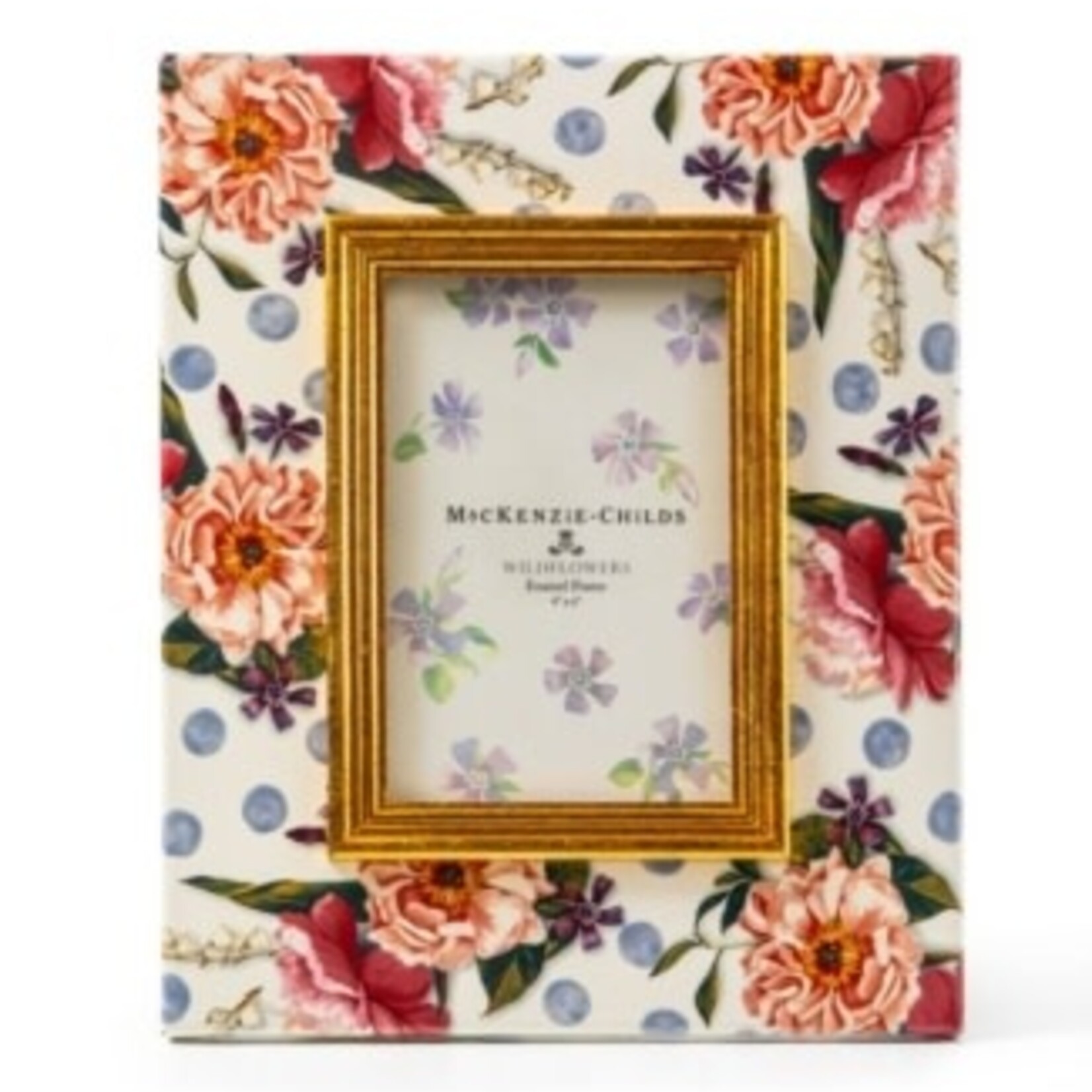 MacKenzie-Childs wildflowers enamel 4" x 6" frame - blue