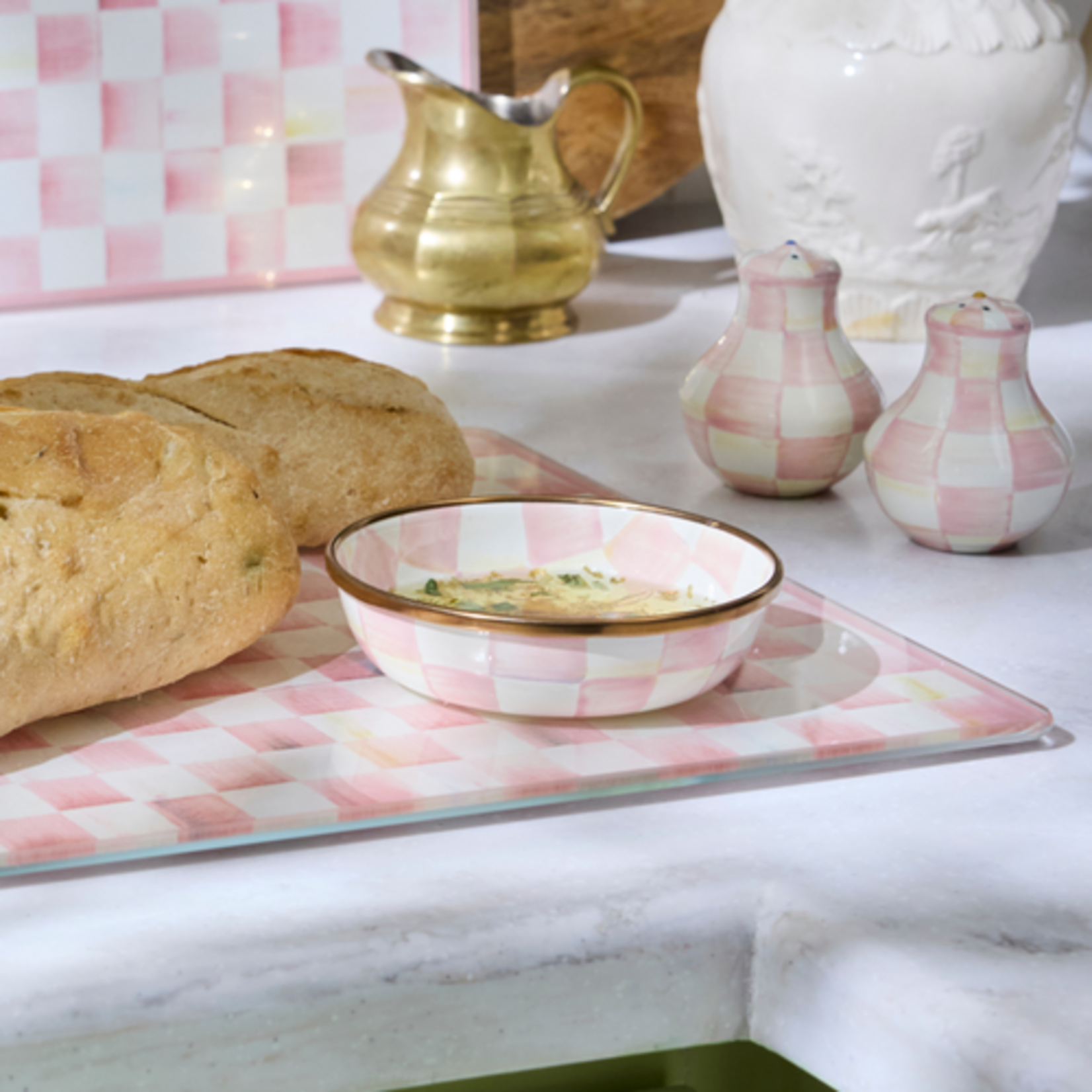 MacKenzie-Childs rosy check relish dish
