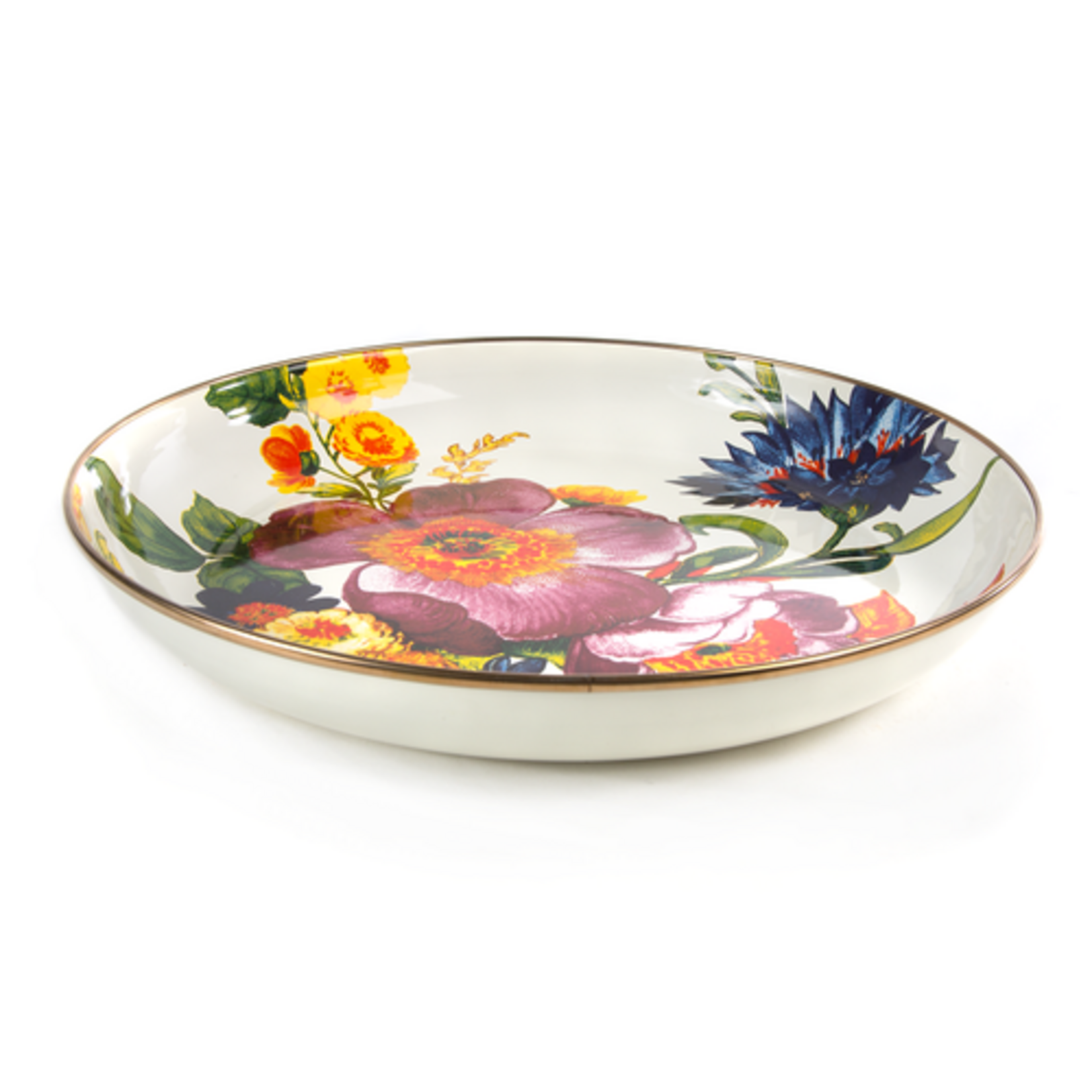MacKenzie-Childs white flower market abundant bowl
