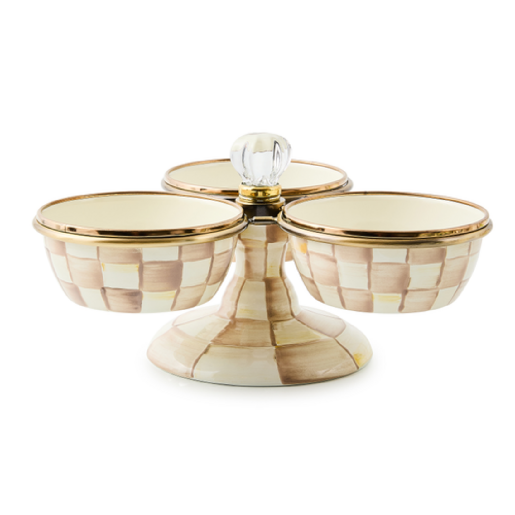 MacKenzie-Childs mocha check triplicity