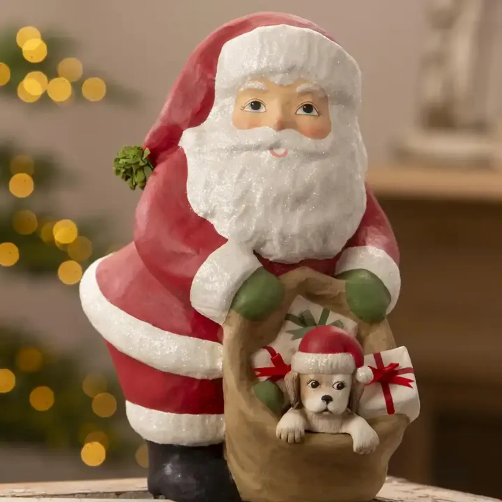 Bethany Lowe Designs, Inc. Puppy For Christmas Santa