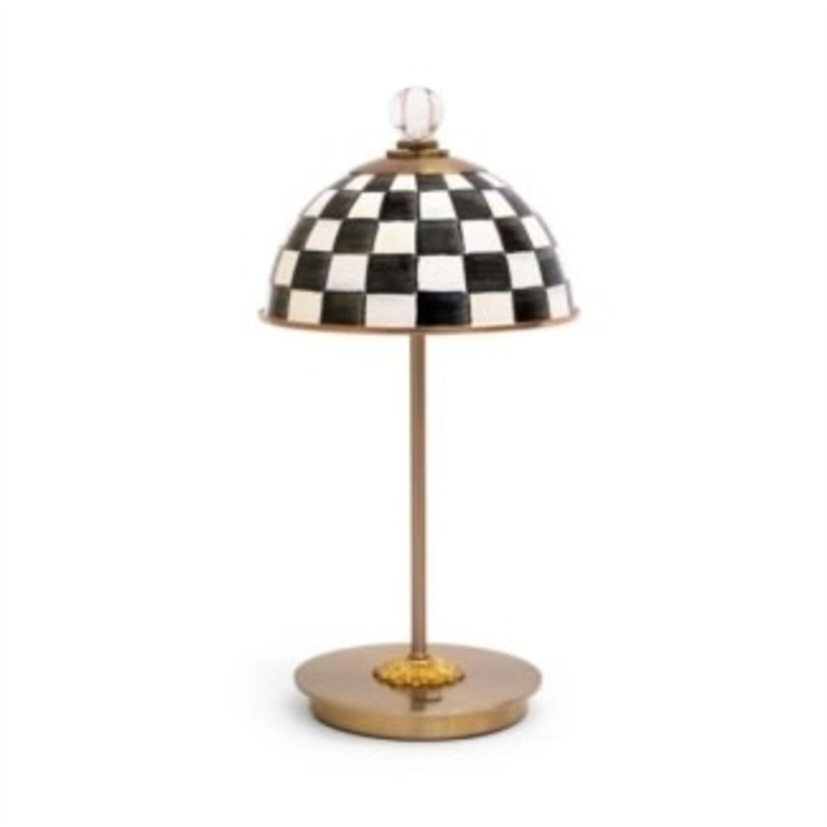 MacKenzie-Childs courtly check led rechargeable dome table lamp