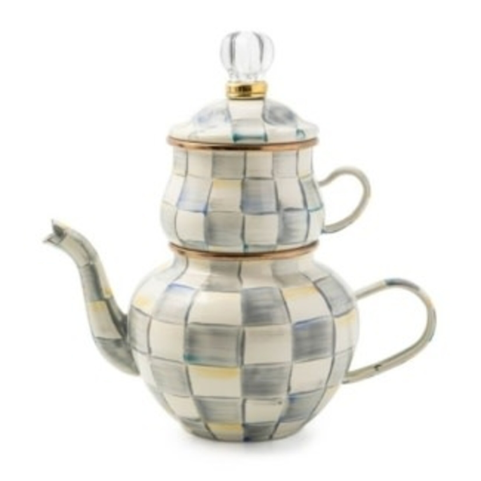 MacKenzie-Childs sterling check enamel high tea