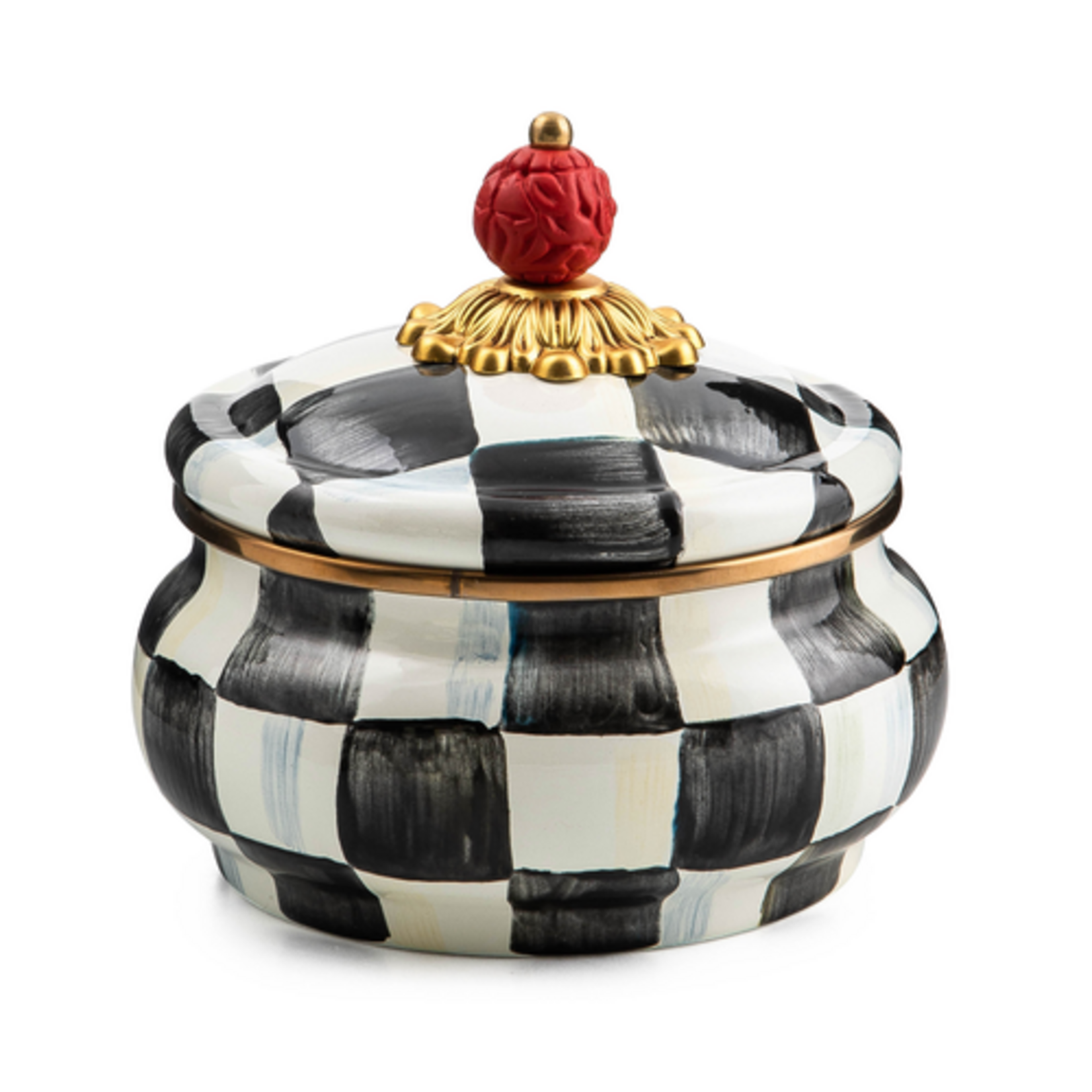 MacKenzie-Childs courtly check squashed pot
