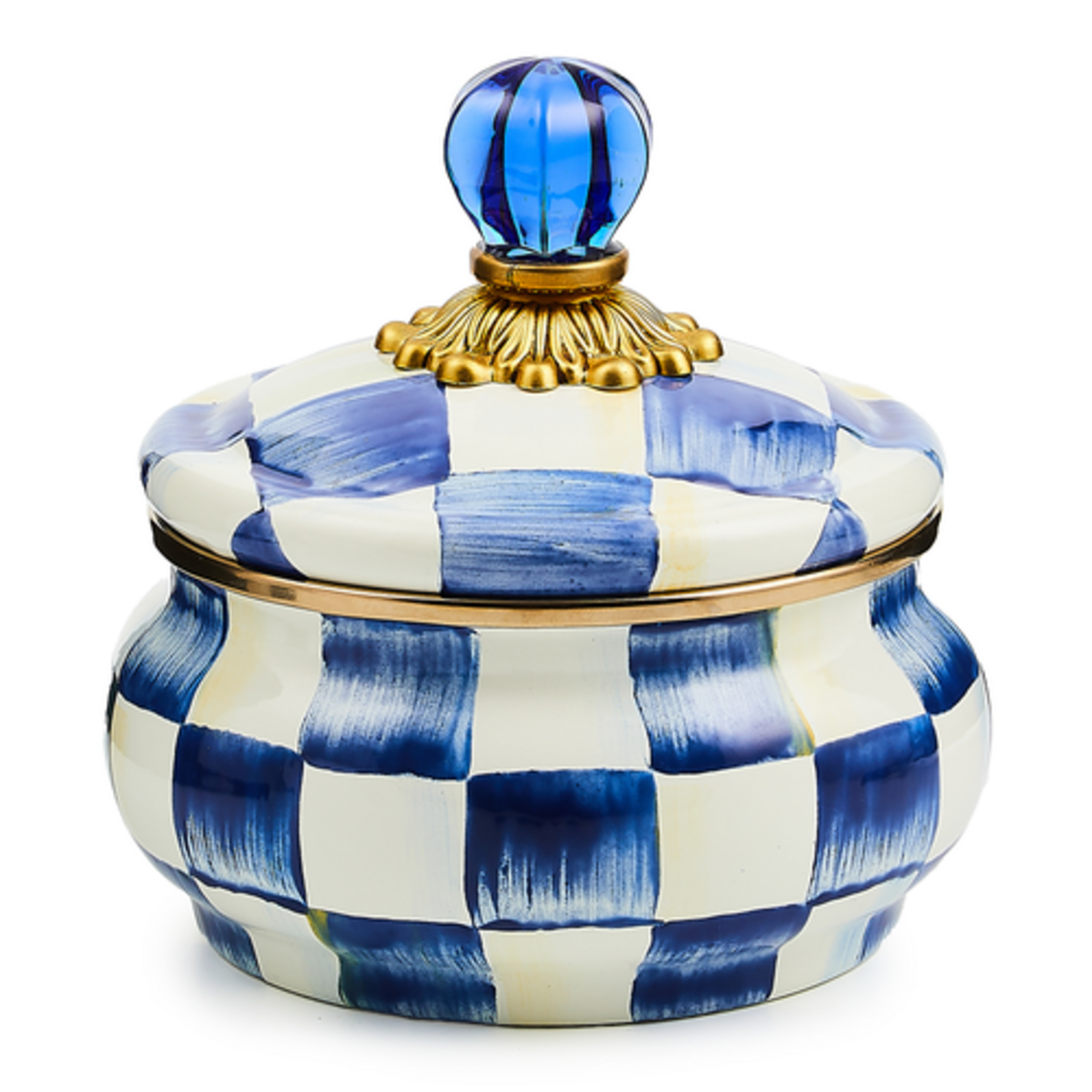 MacKenzie-Childs royal check squashed pot