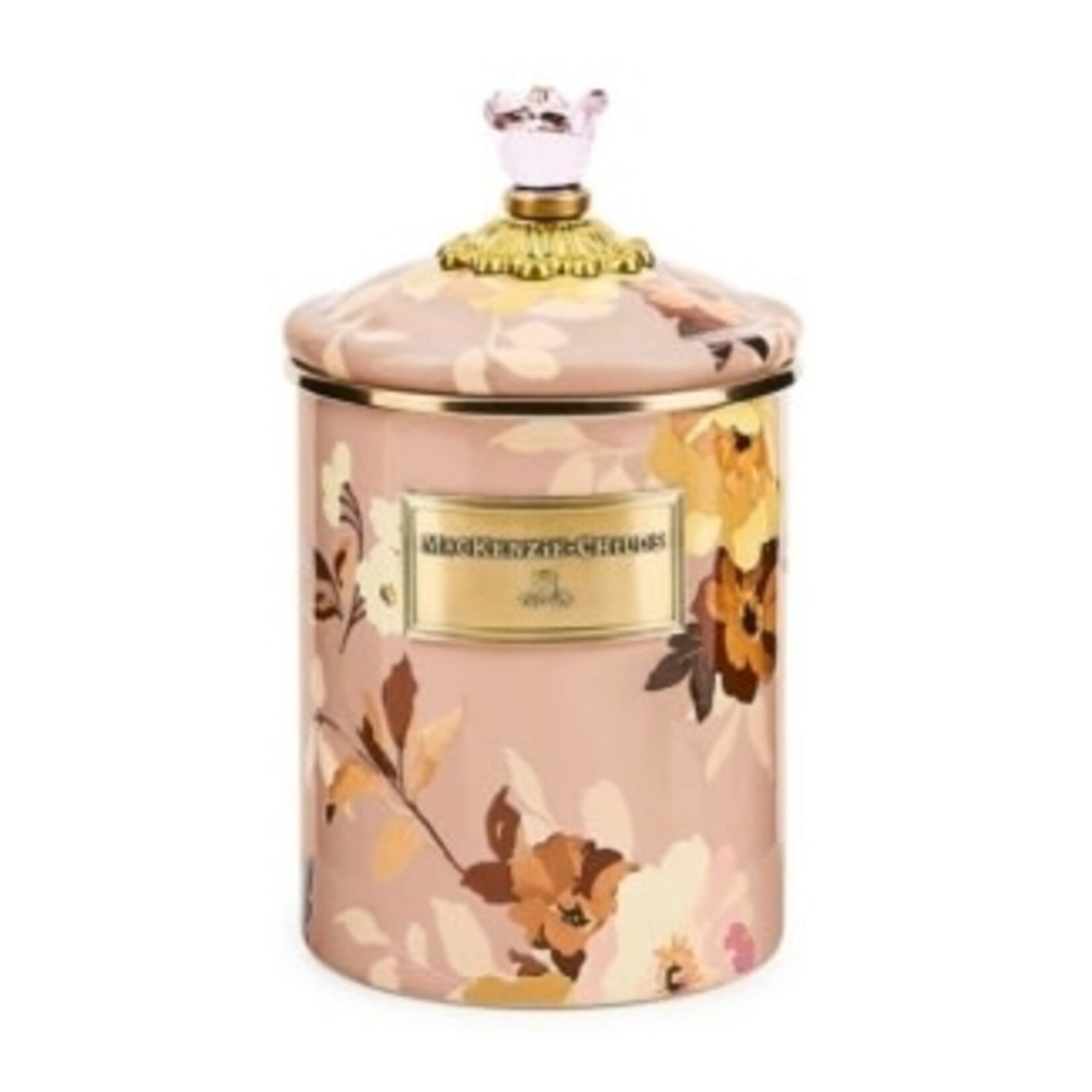 MacKenzie-Childs wild rose mauve medium canister