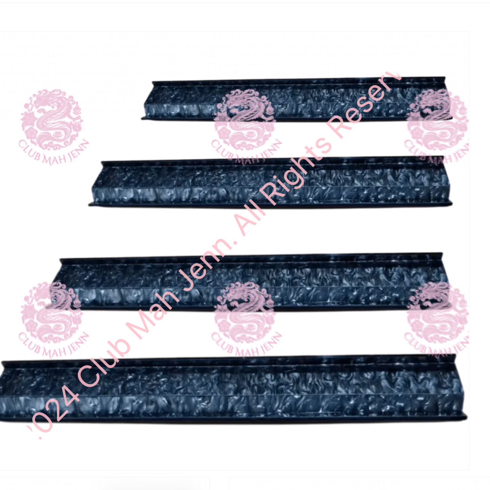 Club Mah Jenn Black Mother of Pearl Set of 4 Racks
