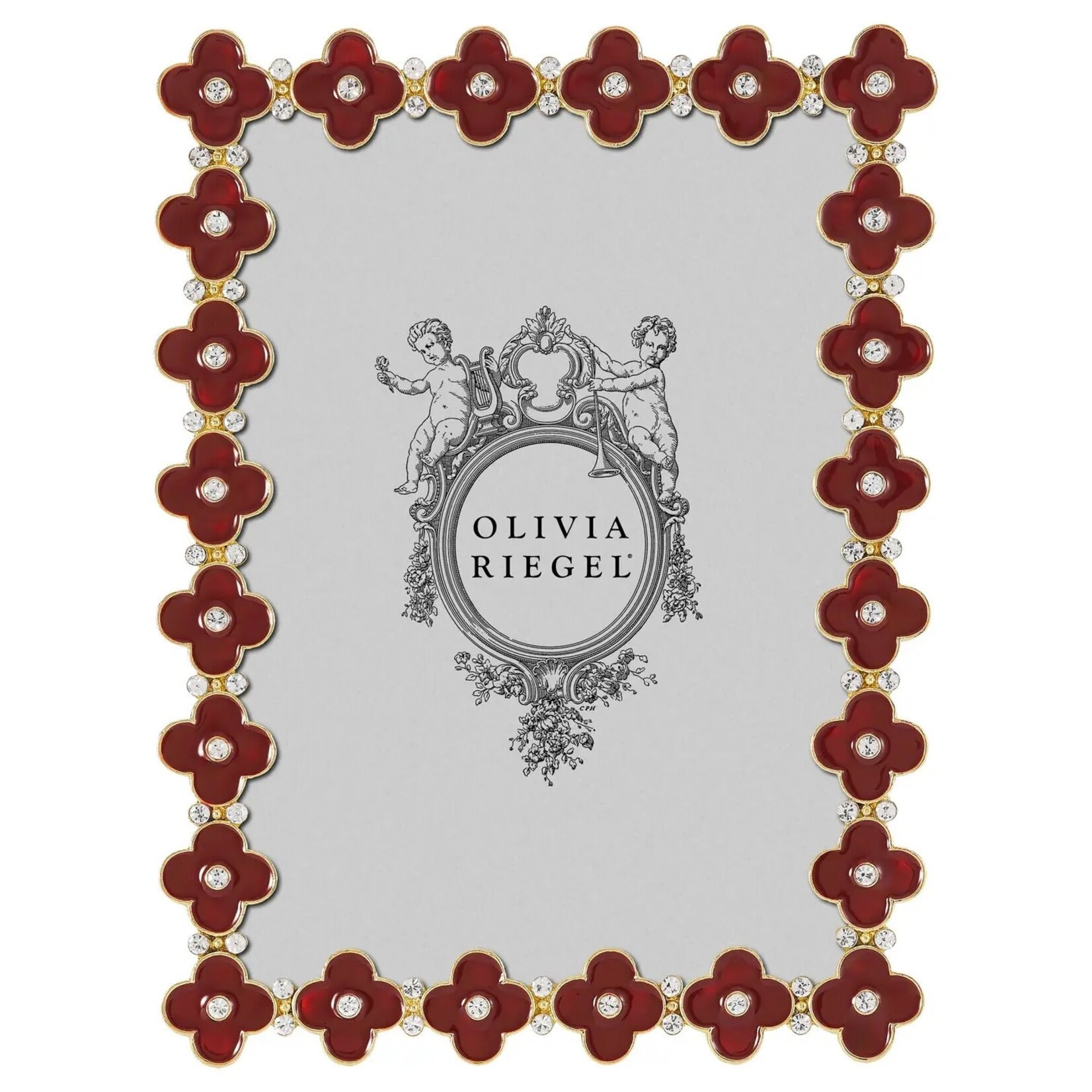 Olivia Riegel Crimson Enamel Clover 5" X 7 Picture Frame | Photo Frame