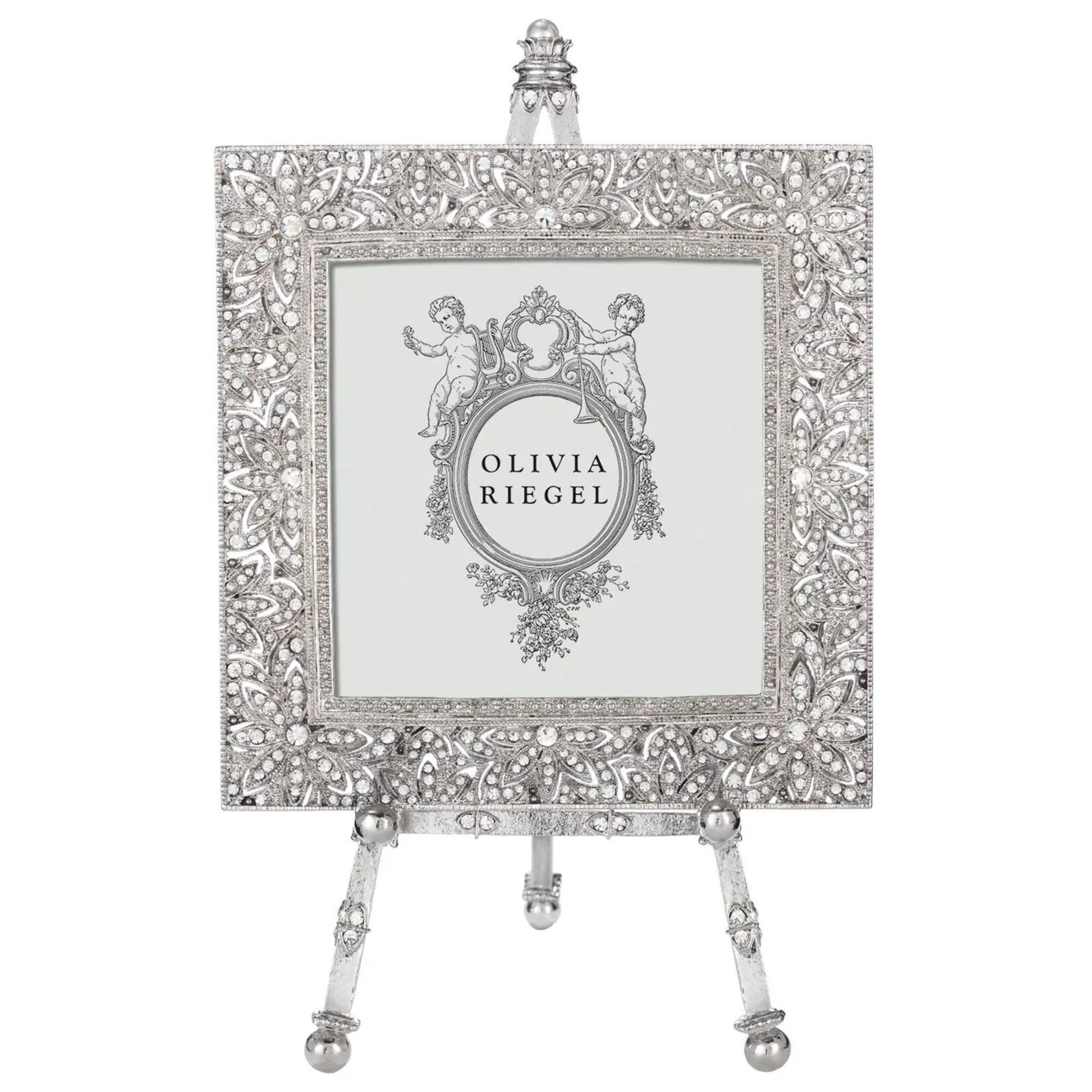 Olivia Riegel Windsor Picture Frame On Easel | Photo Frame 4" x 4", Silver