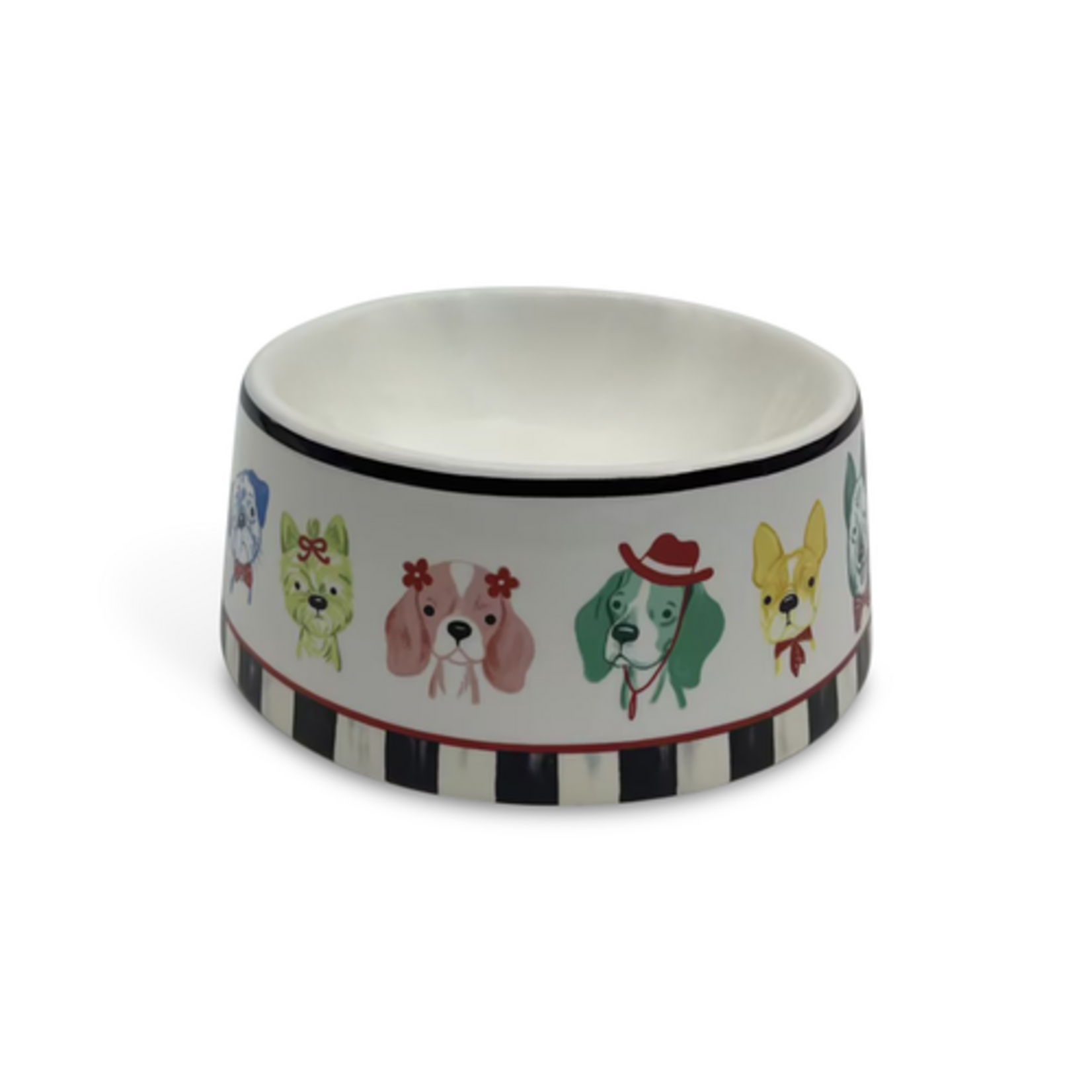 MacKenzie-Childs courtly check ceramic pet dish